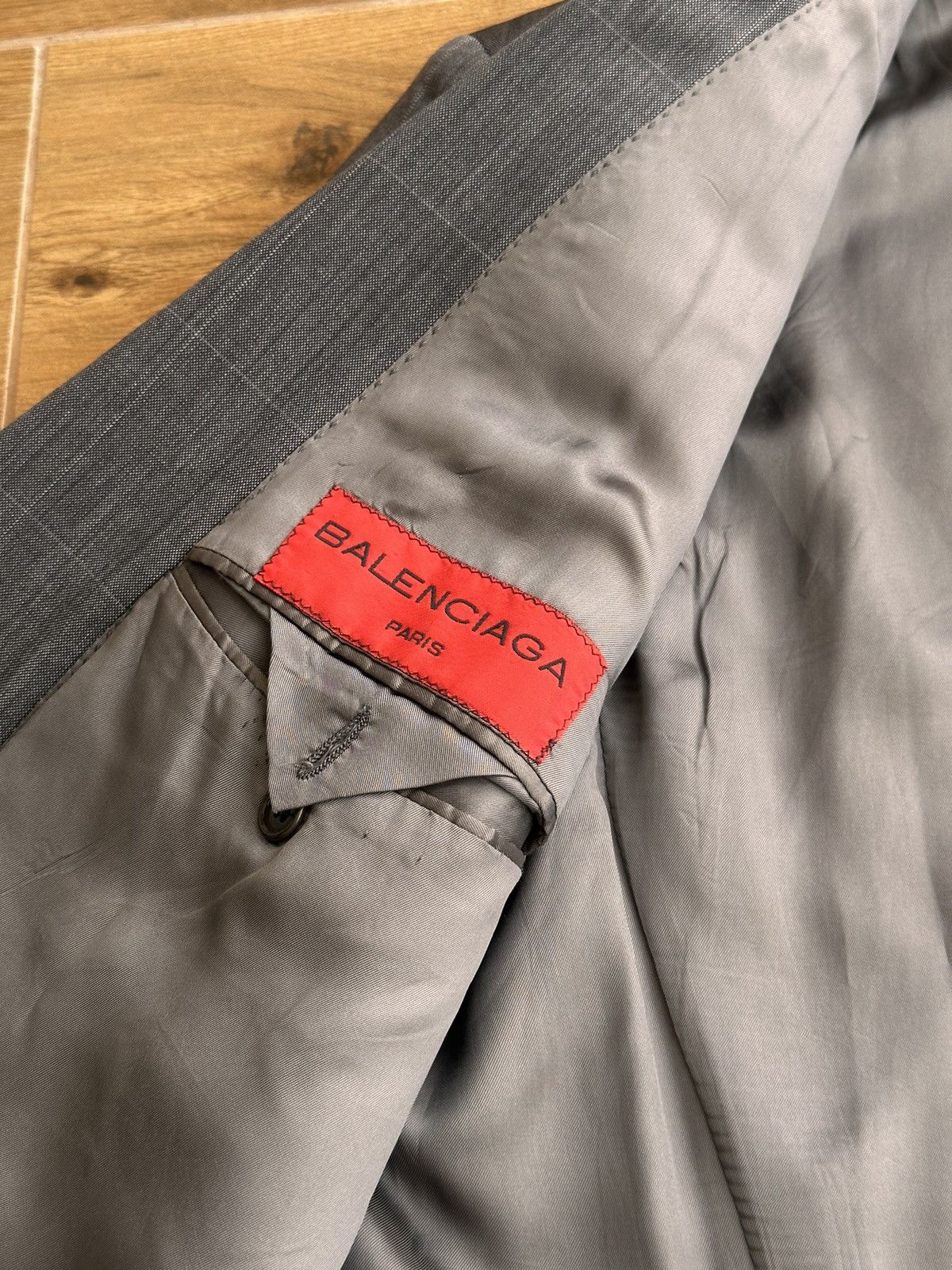 Balenciaga × Vintage Vintage Balenciaga Paris Luxury Laine Grey Formal Suit Size 40L - 15 Thumbnail