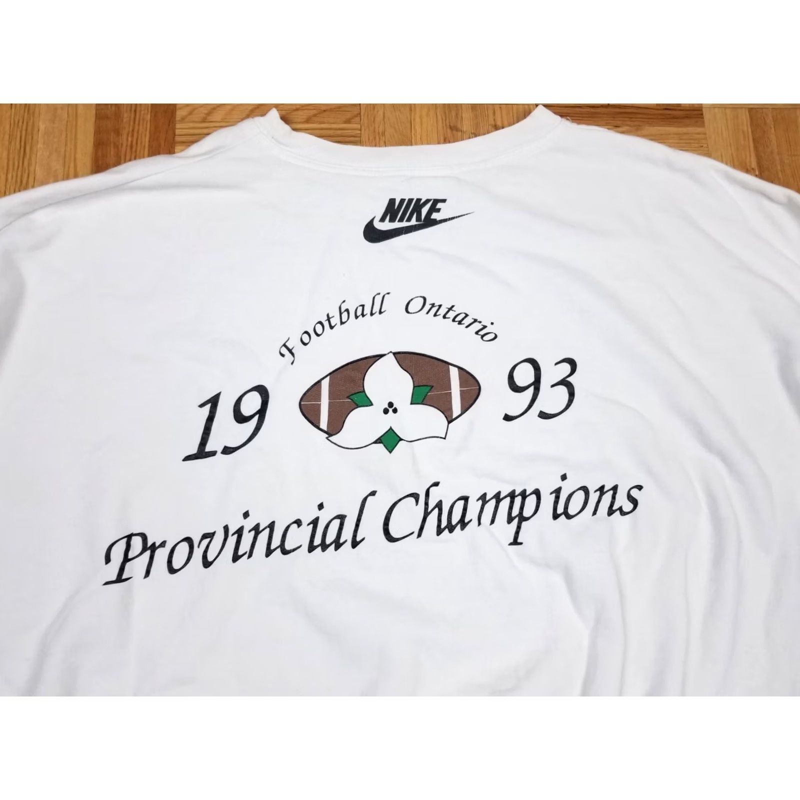 Nike VINTAGE Nike Sweatshirt 2XL White Hooded Lined Oversized Old School Sweatshirt Pullover Men 1993 Turf Training Over Size Cross Shoulder 30 INCH Size US XXL / EU 58 / 5 - 7 Thumbnail
