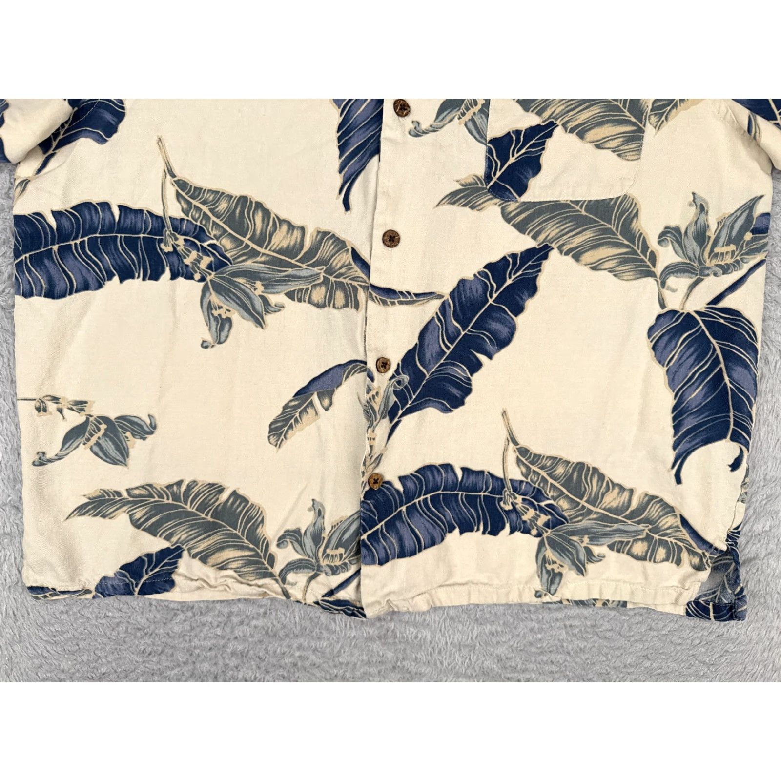 Vintage VINTAGE Island Republic Shirt Men Large Ivory Floral Silk Button-Up Hawaiian READ Size US L / EU 52-54 / 3 - 5 Thumbnail