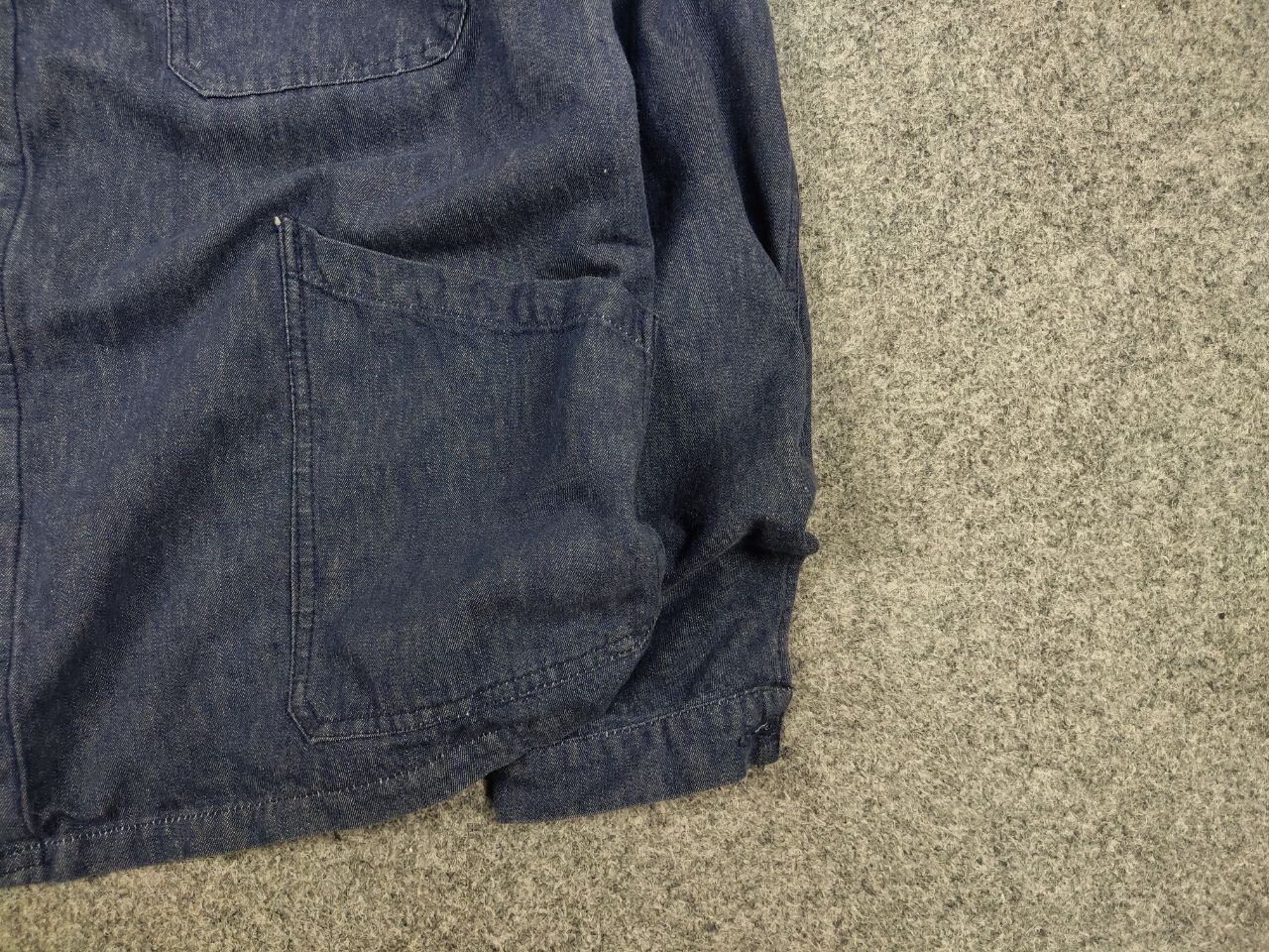 Vintage Vintage 70's Lutteurs Denim French Work Blue Sanfor Jacket Size US L / EU 52-54 / 3 - 11 Thumbnail