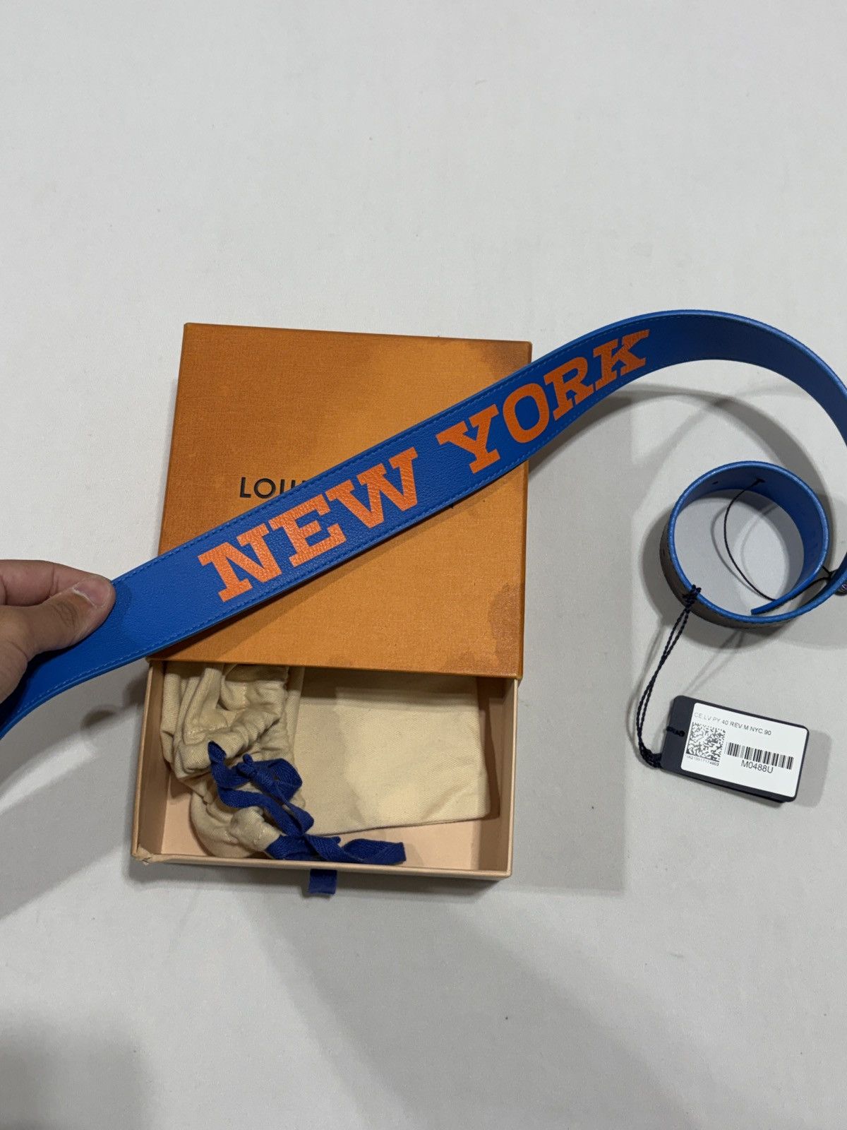 Louis Vuitton × NBA Louis Vuitton Virgil Abloh Pyramide Cities New York Belts Size 36 - 3 Thumbnail