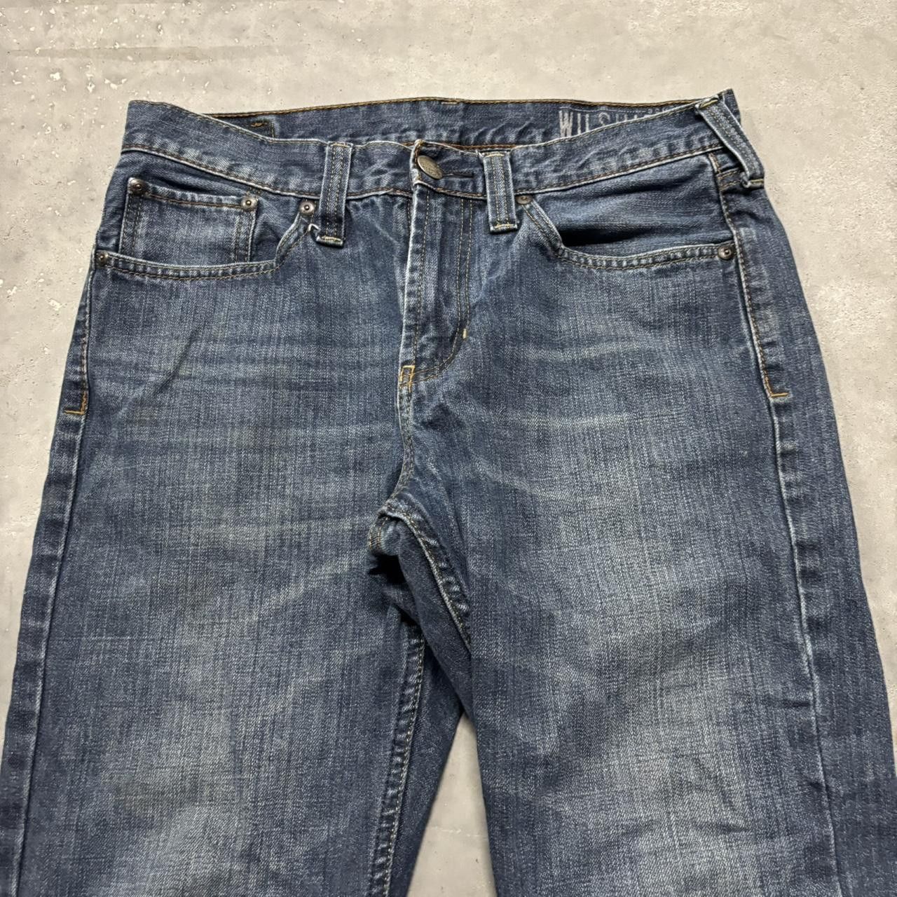 Japanese Brand × Vintage Crazy Vintage Y2K/2000s Grunge Dark Wash Bootcut Denim Jeans! Size US 31 - 5 Thumbnail