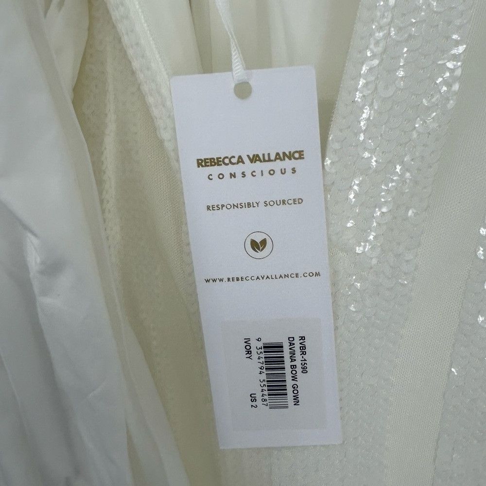 Other REBECCA VALLANCE DAVINA TAFFETA BOW GOWN IVORY MODERN BRIDE Size XS / US 0-2 / IT 36-38 - 4 Thumbnail