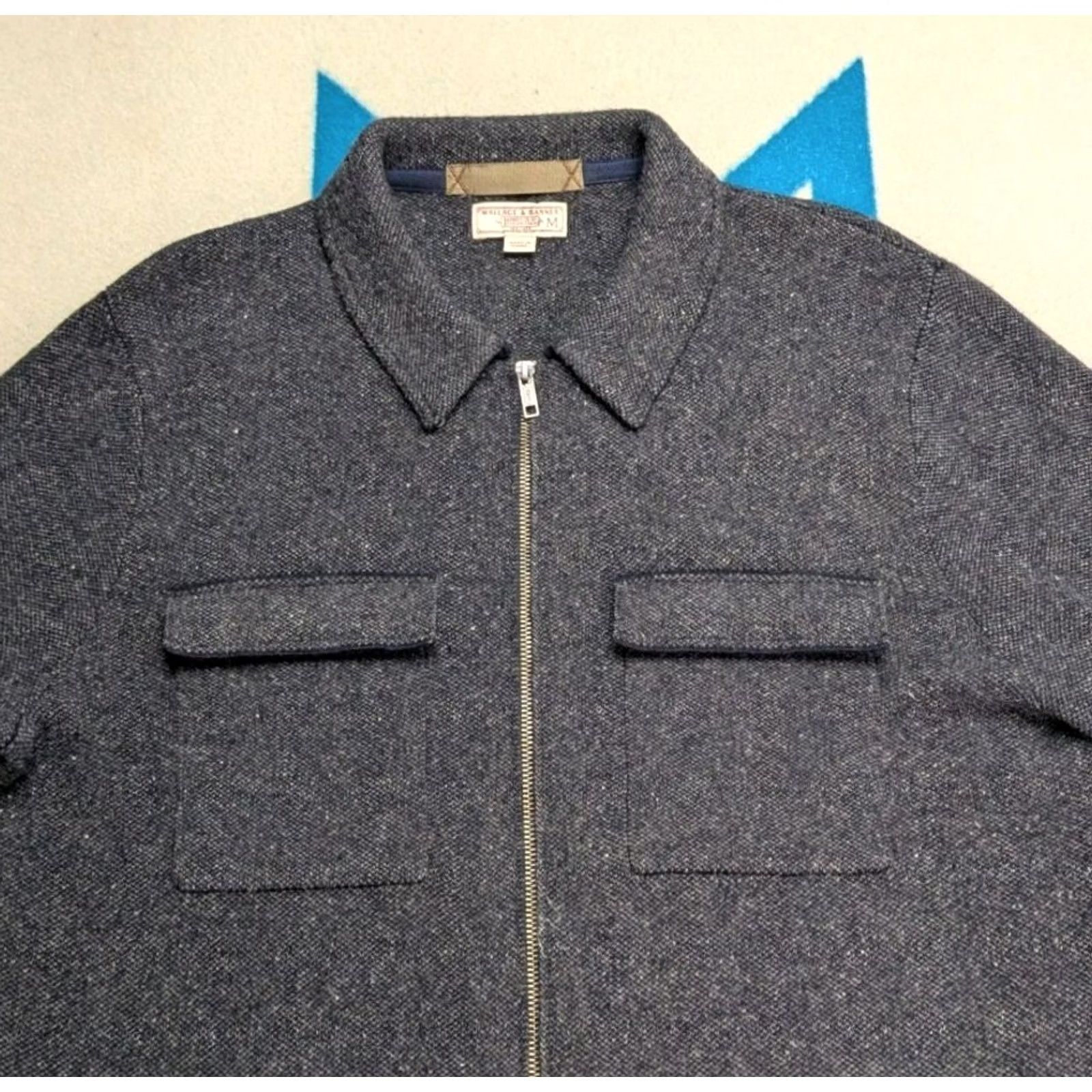 Wallace & Barnes Wallace & Barnes Gray Wool Blend Full Zip Jacket Chore Field Pockets Medium Mens Size US M / EU 48-50 / 2 - 2 Thumbnail