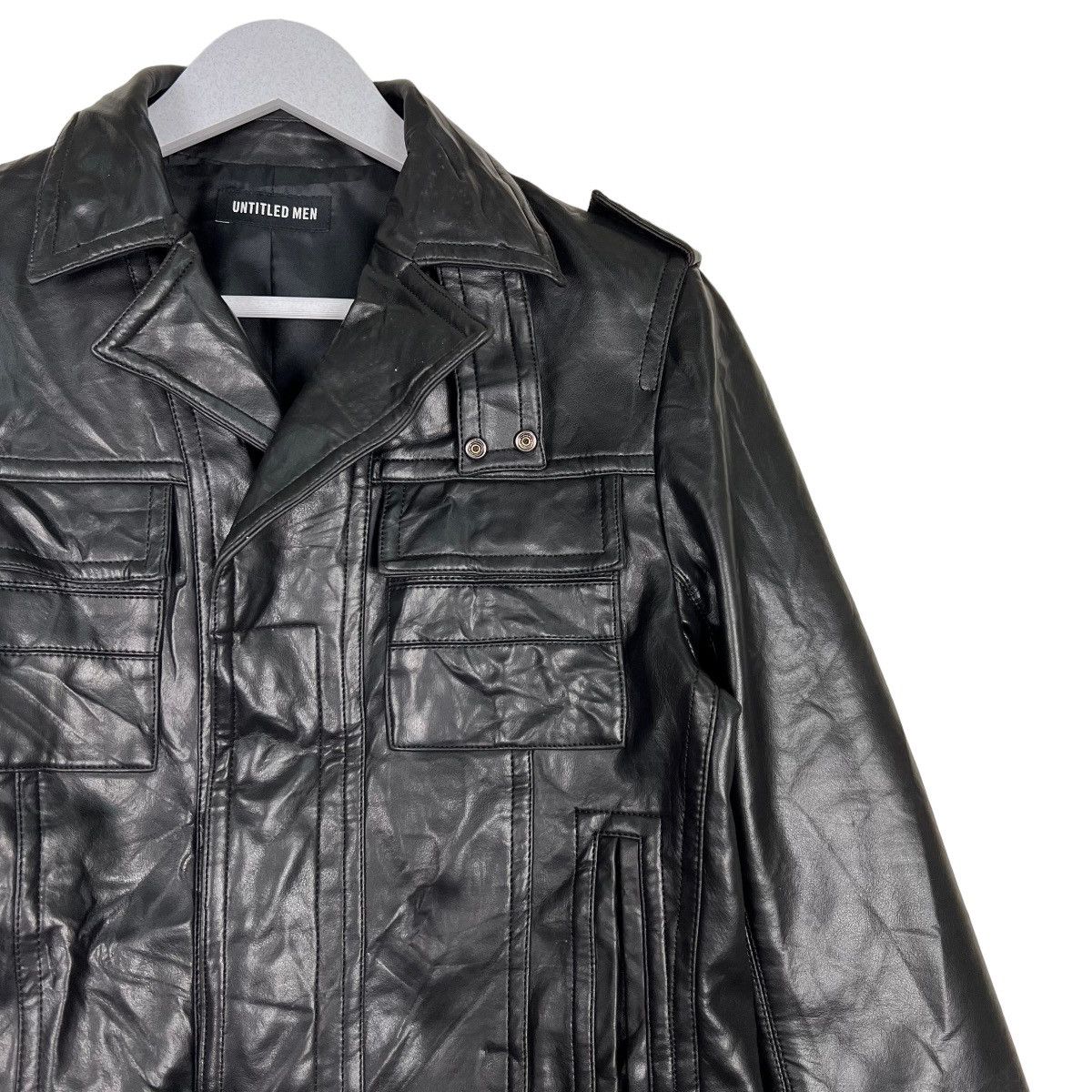 Le Grande Bleu (L.G.B.) 🔥 UNTITLED MEN CARGO LEATHER JACKET Size US M / EU 48-50 / 2 - 6 Thumbnail