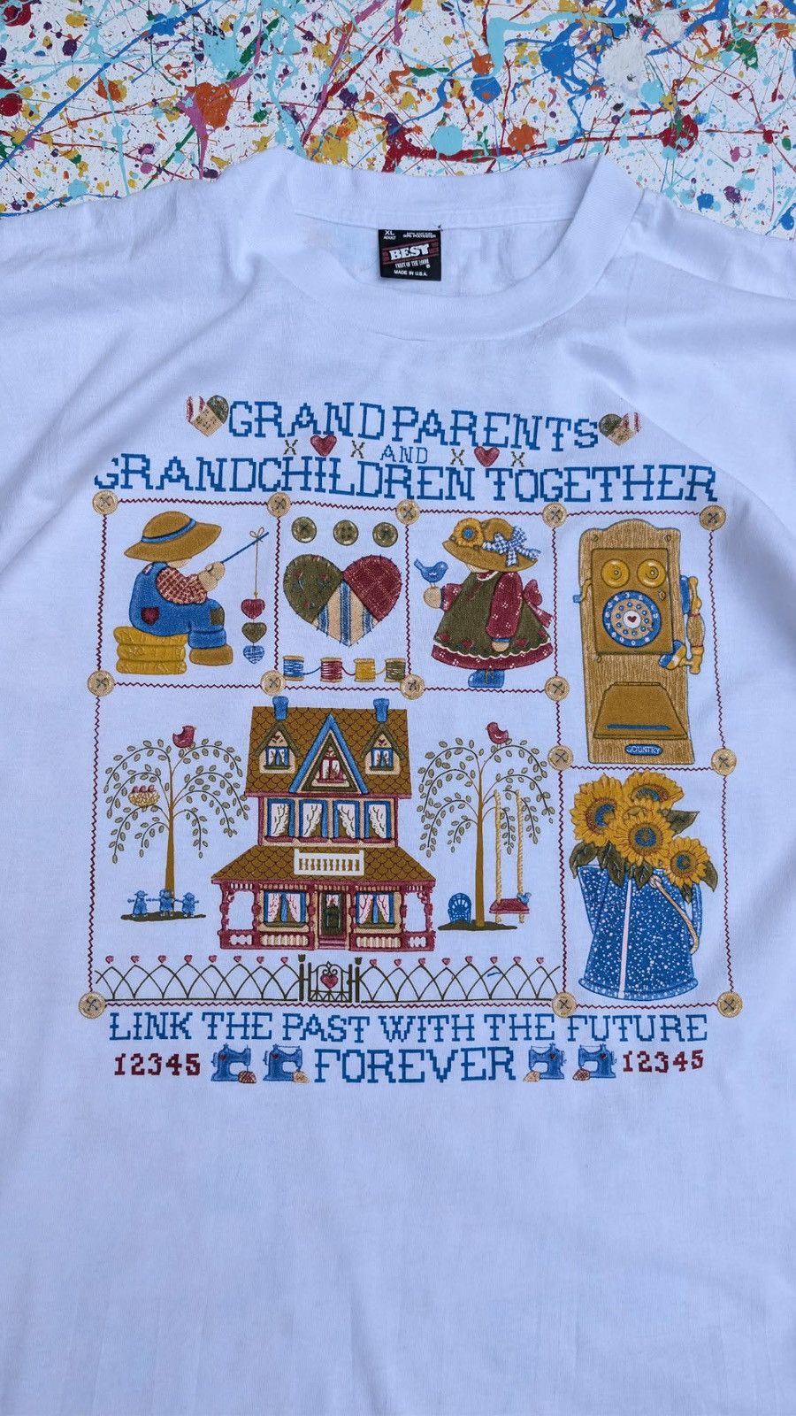 Fruit Of The Loom Vintage single stitch tshirt grandparents Fruit Of the Loom Size US L / EU 52-54 / 3 - 5 Thumbnail