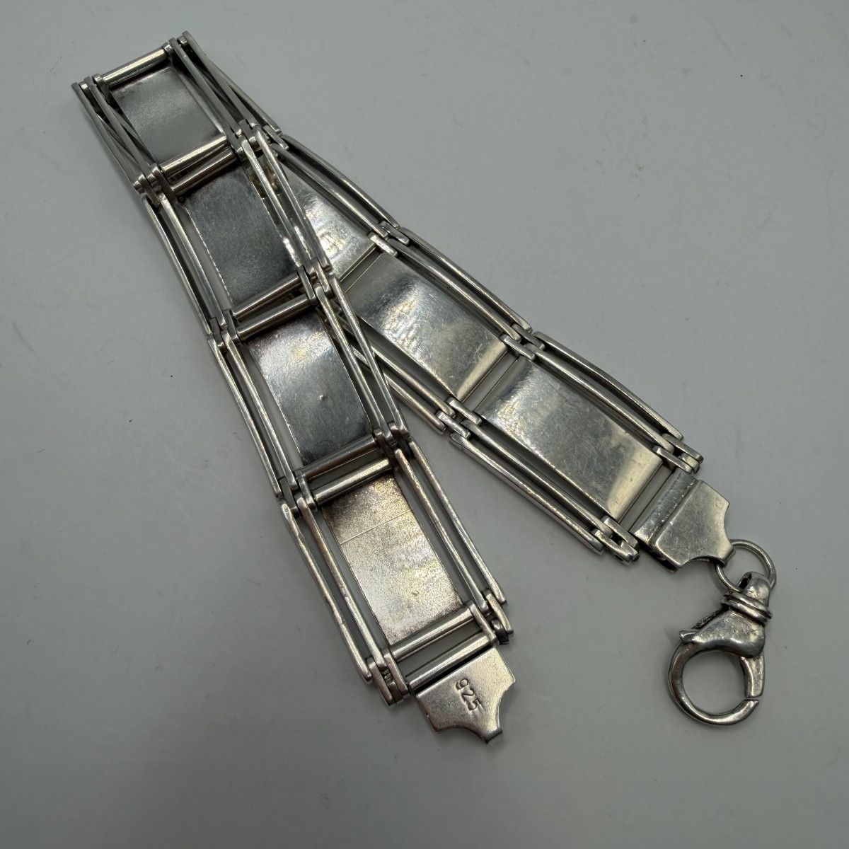 Sterling Silver Vintage 925 Sterling Silver Gate Link Men's Bracelet 37.7g Size ONE SIZE - 3 Thumbnail