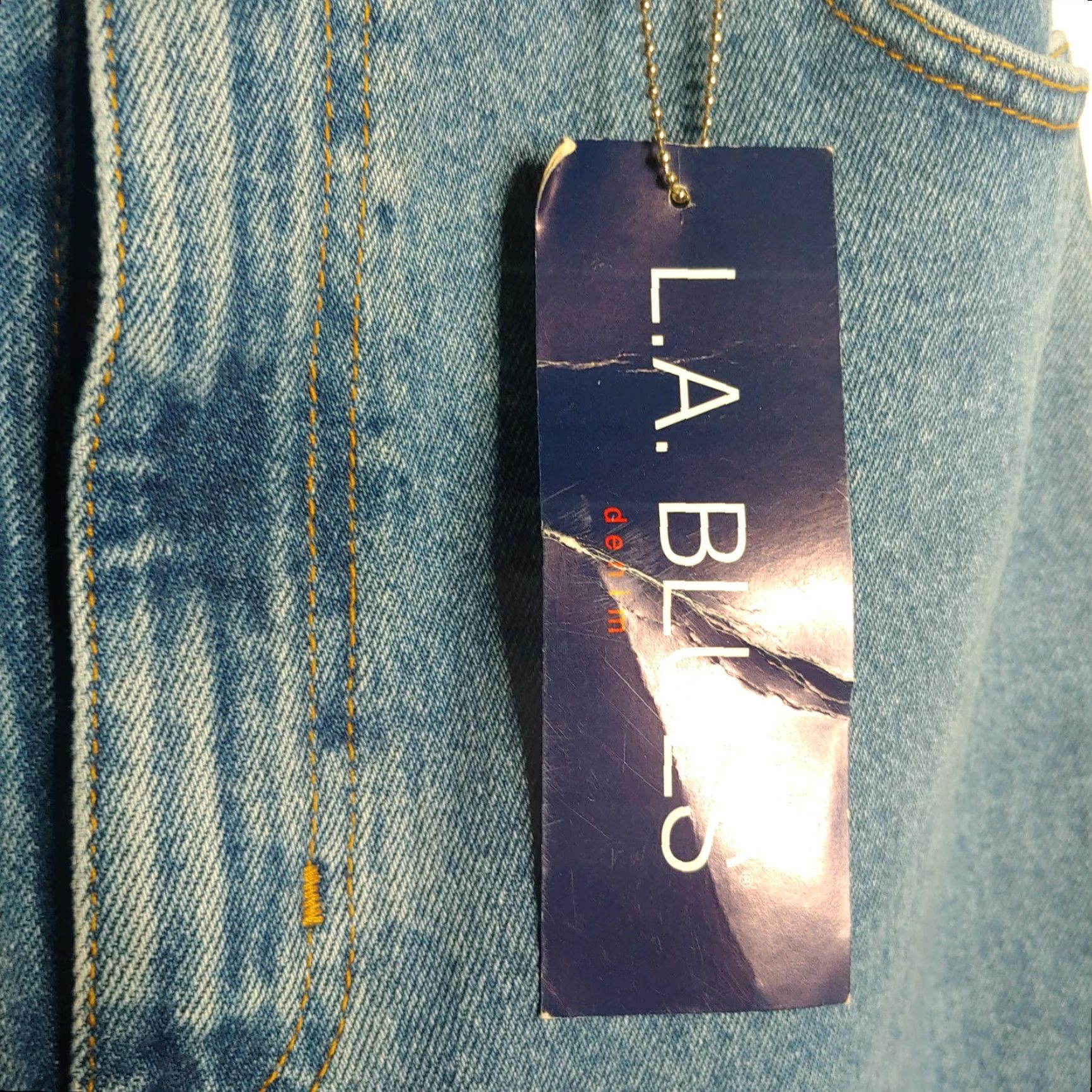 Vintage VINTAGE NOS LA Blues Women Jeans Mom 14 Medium Blue Denim Classic Fit 5-Pocket 100% Cotton Regular Rise 30" Inseam Belt Loops Button & Zip Size 36" / US 14 / IT 50 - 4 Thumbnail