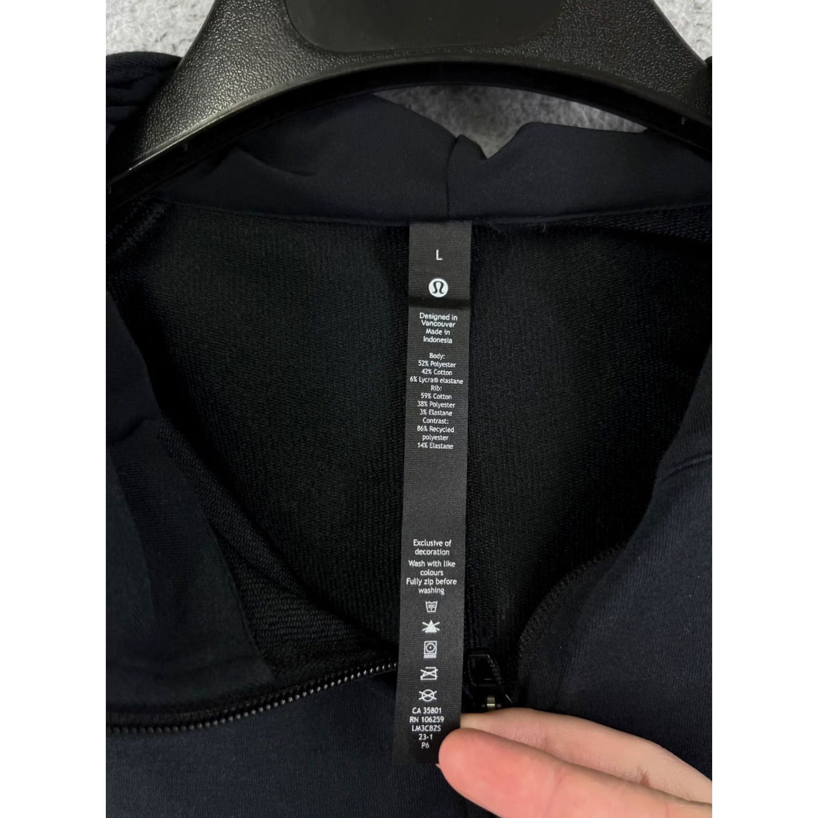 Lululemon Lululemon Hoodie Mens Large Black City Sweat Full Zip College Hoops Size US L / EU 52-54 / 3 - 6 Thumbnail