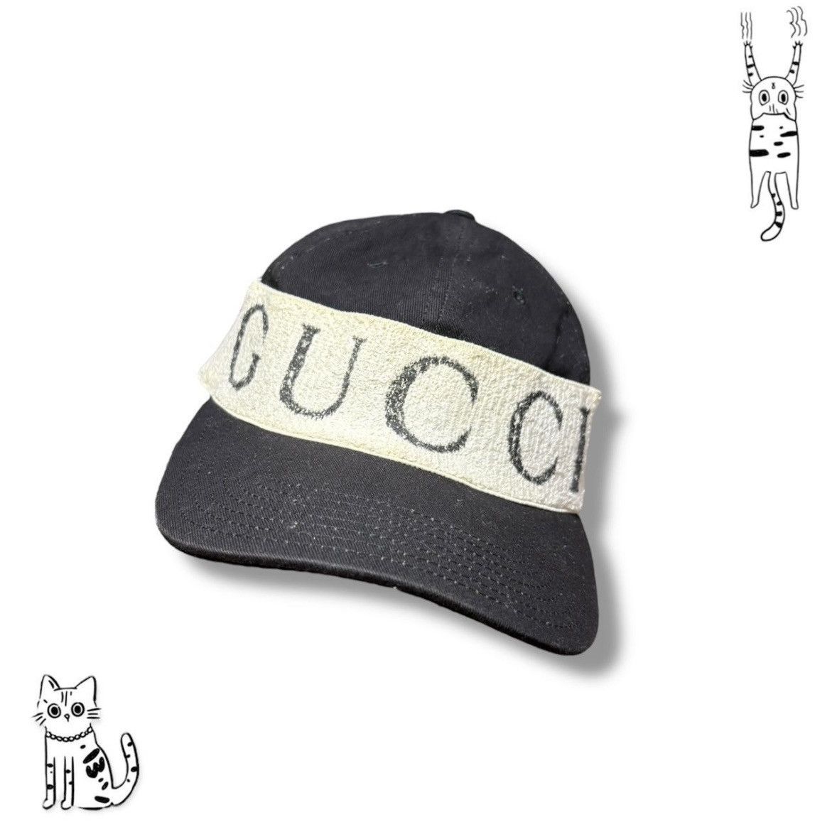Gucci hat black and white band once I fix all hat