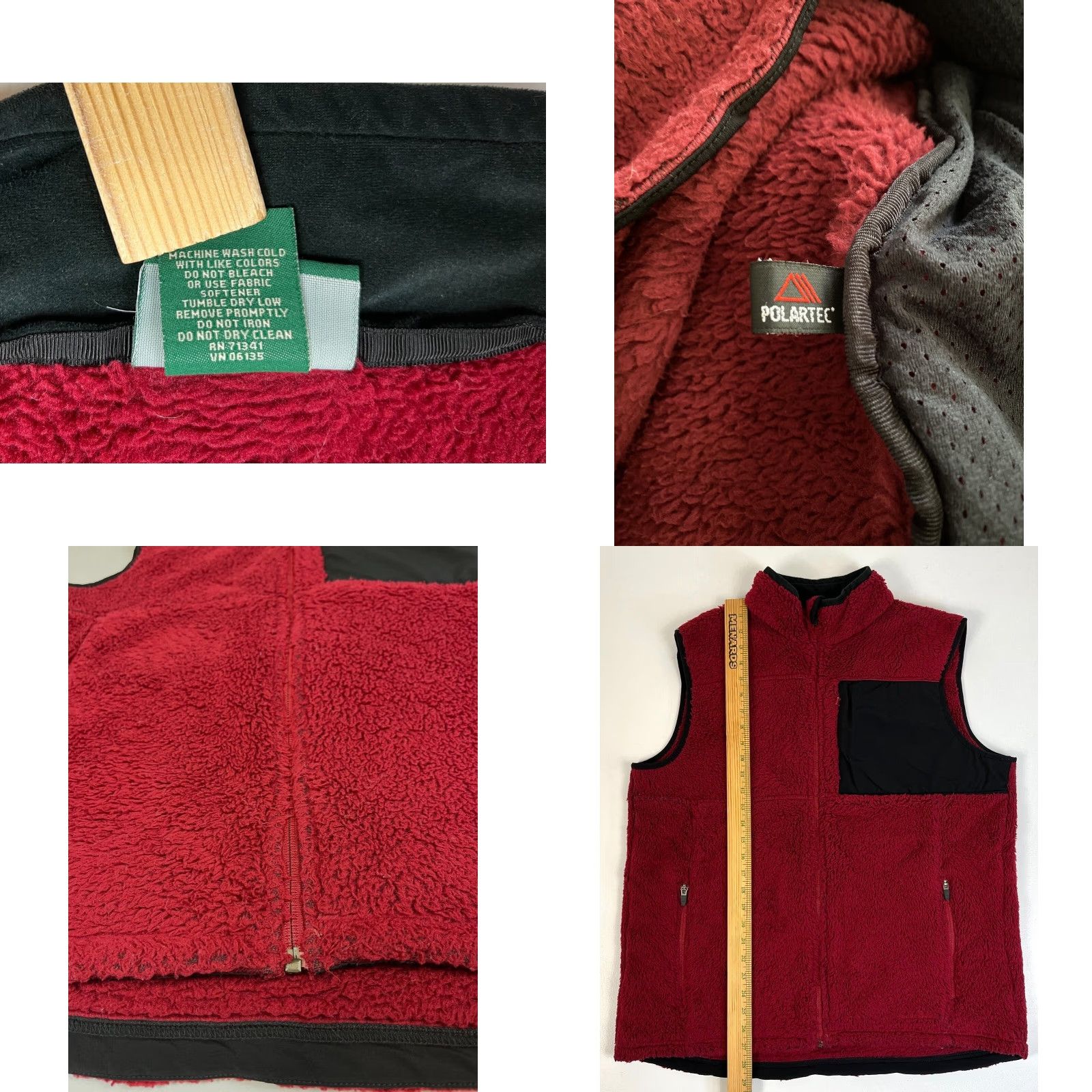 Vintage VINTAGE L.L. Bean Vest Men's Polartec Fleece Full Zip Burgundy Size L Tall Size US L / EU 52-54 / 3 - 8 Thumbnail