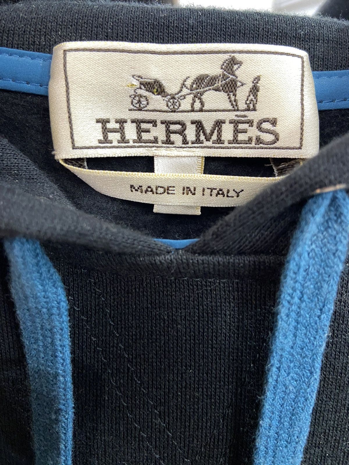 Hermes Hermes Sweatshirt Hoodie with blue stripes Size US XL / EU 56 / 4 - 7 Thumbnail