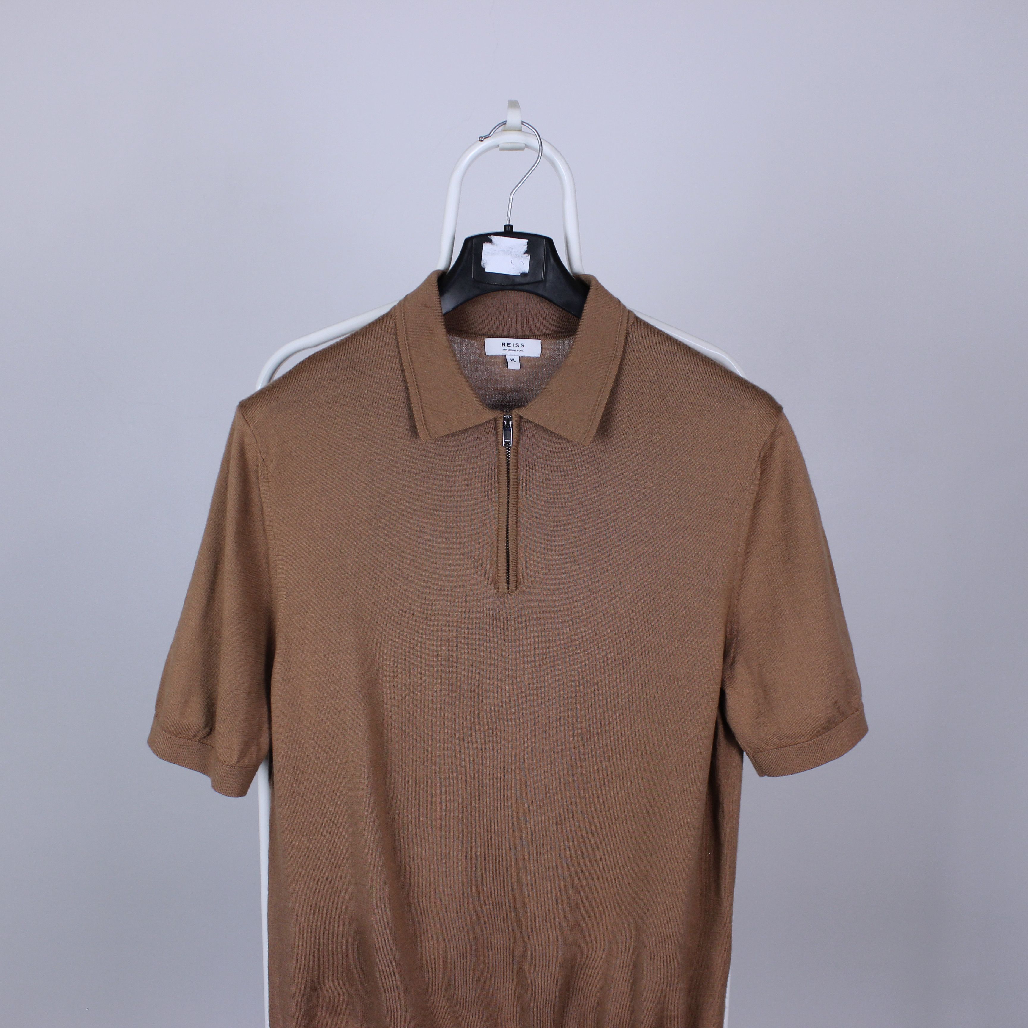 Reiss Reiss merino wool polo shirt men brown white L XL Size US XL / EU 56 / 4 - 3 Thumbnail