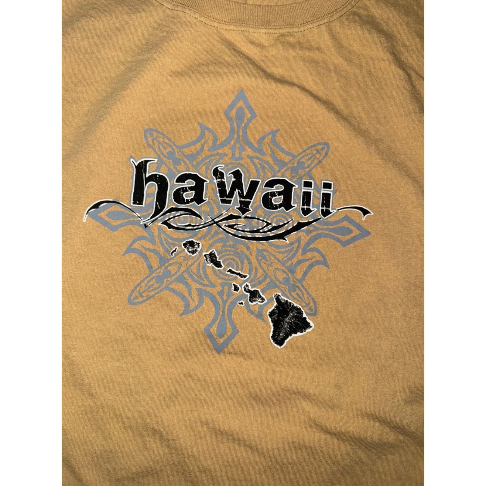 Anvil VINTAGE Hawaii Poly Tribal T-Shirt Tan 3XL Big & Tall Mens Surfing Anvil Tribal Brown Tan 3XL Shirt Size US XXL / EU 58 / 5 - 2 Thumbnail