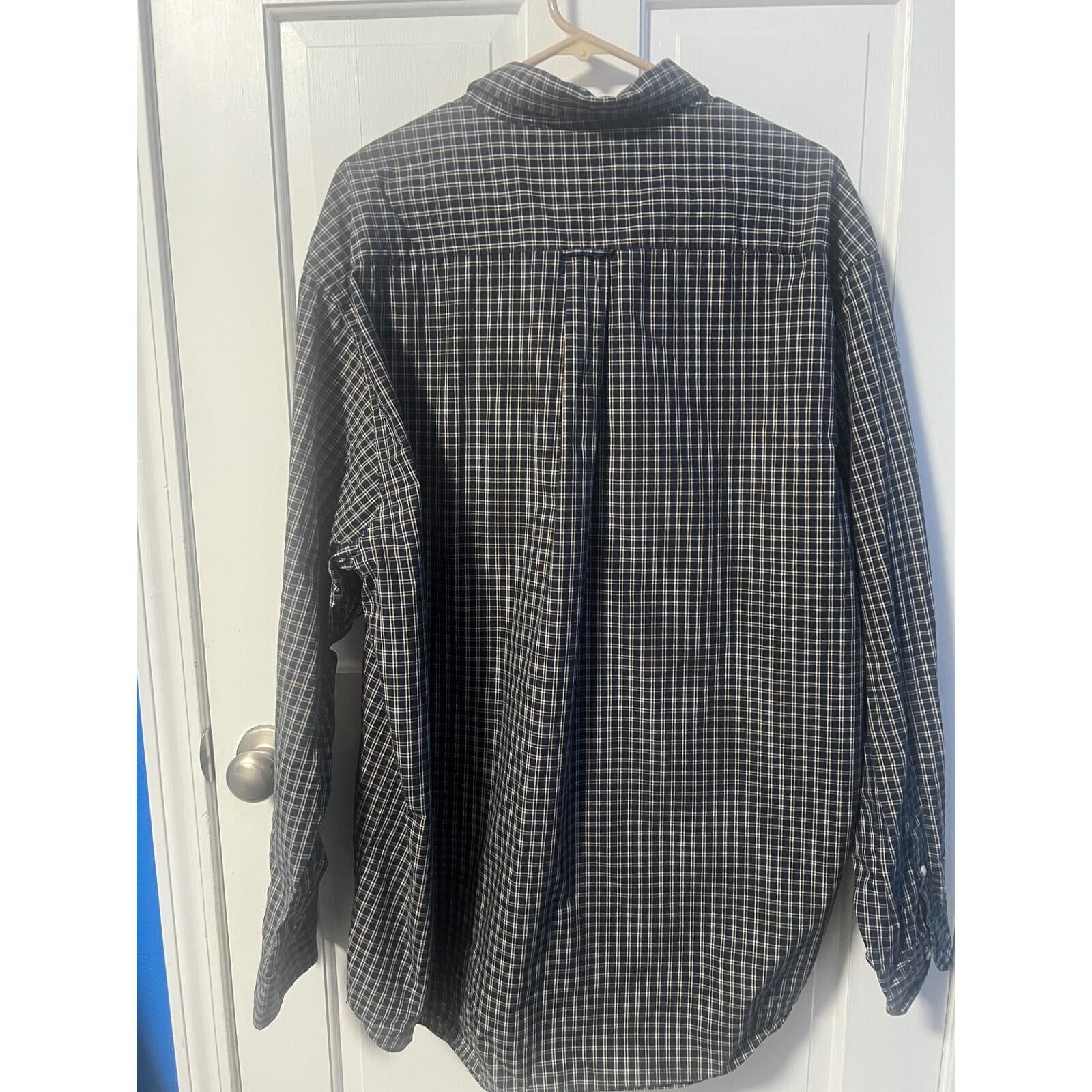Nautica Nautica Button Down Shirt Mens XXL Navy Blue Yellow Plaid Size US XXL / EU 58 / 5 - 6 Thumbnail