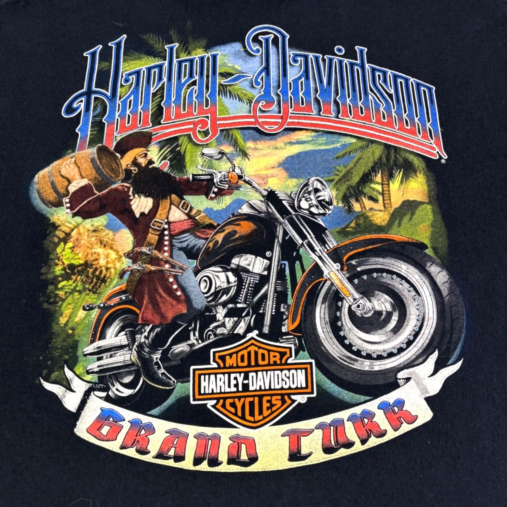 Harley Davidson Harley-Davidson Grand Turk Pirate Graphic T Shirt Mens XL Black Size US XL / EU 56 / 4 - 6 Thumbnail