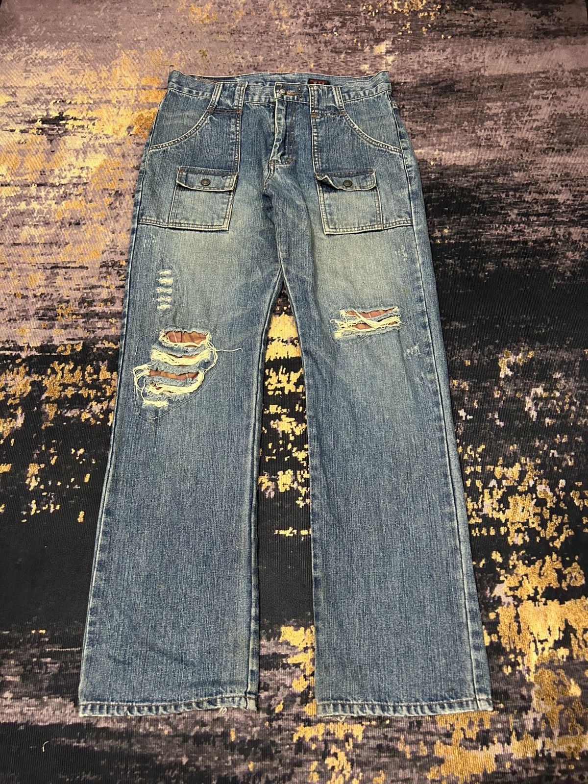 Japanese Brand Kissmark Japan 6 Pocket Rippert Jeans Size US 33 - 3 Thumbnail