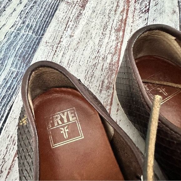 Frye FRYE Men’s Chambers Leather Brown Textured Men's Sneakers Size US 10 / EU 43 - 3 Thumbnail