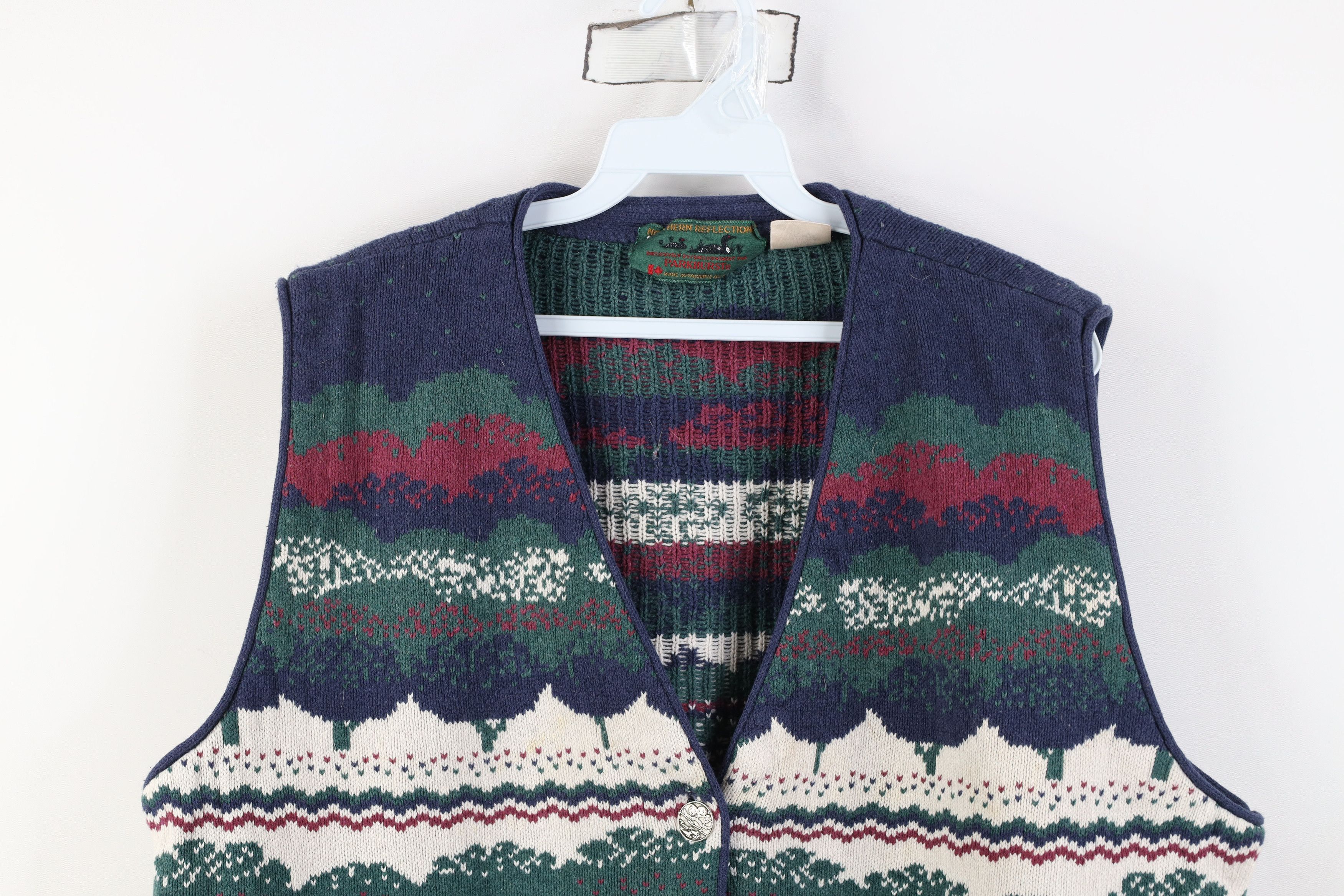 Vintage Vintage 90s Streetwear Tree Duck Knit Sweater Vest Cotton Size XL / US 12-14 / IT 48-50 - 2 Thumbnail