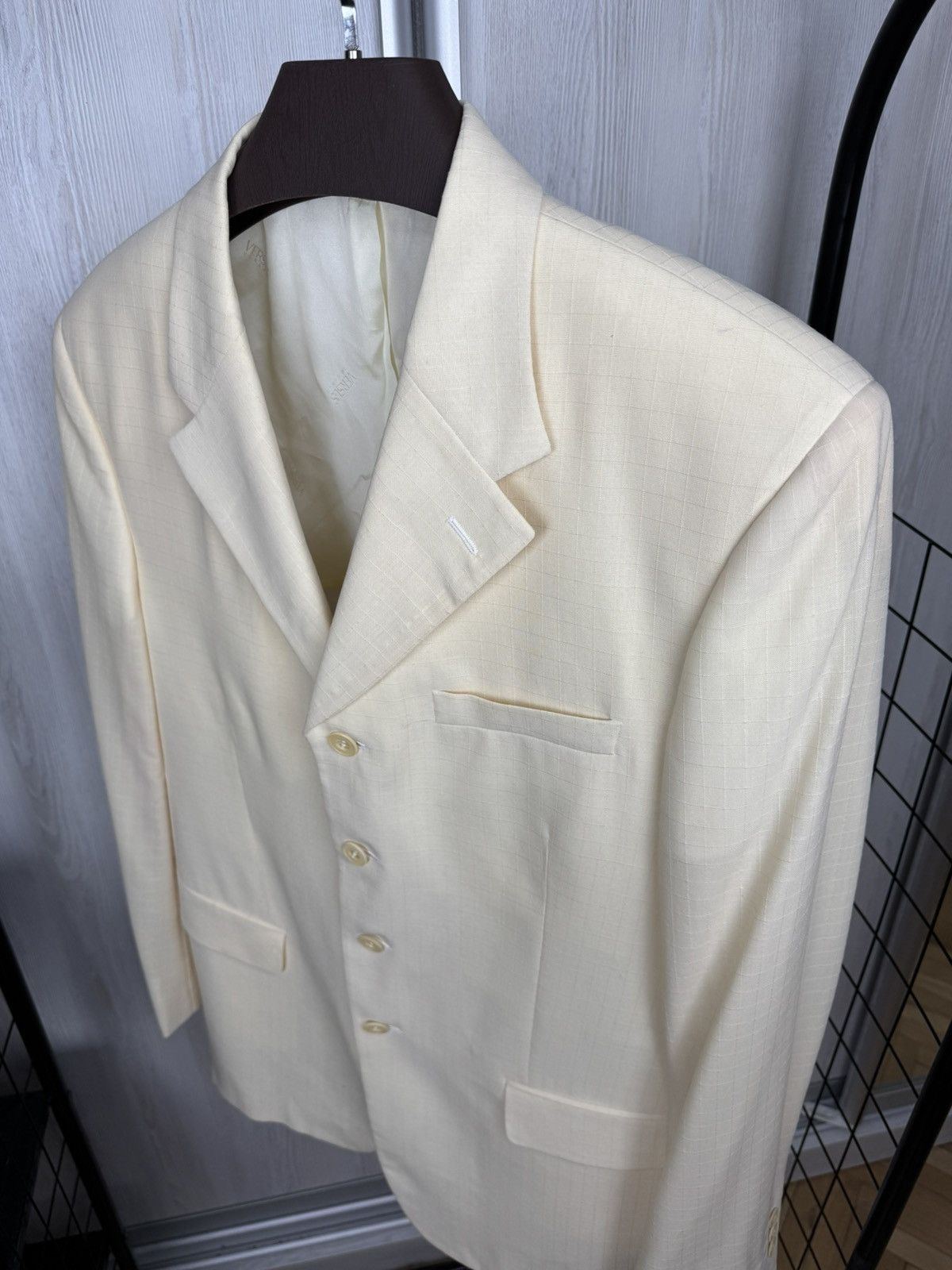 Versace Versus Versace yellow wool 4 buttons made in Italy blazer Size 42R - 6 Thumbnail