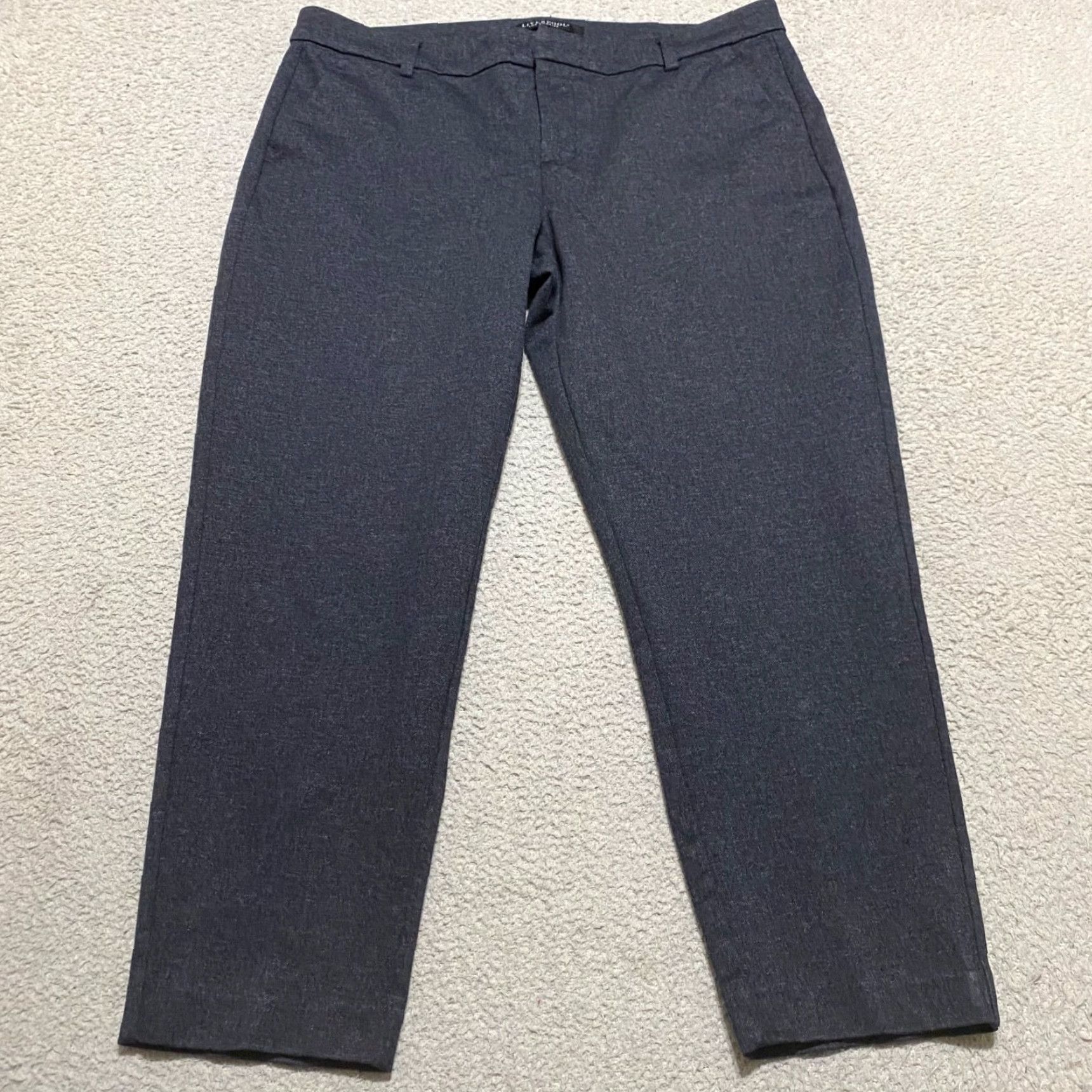 Vintage Liverpool Jeans Dress Pants Womens 14P Gray Knit Straight Mid Rise Petite Business Workwear Office Pant Size 36" / US 14 / IT 50 - 2 Thumbnail