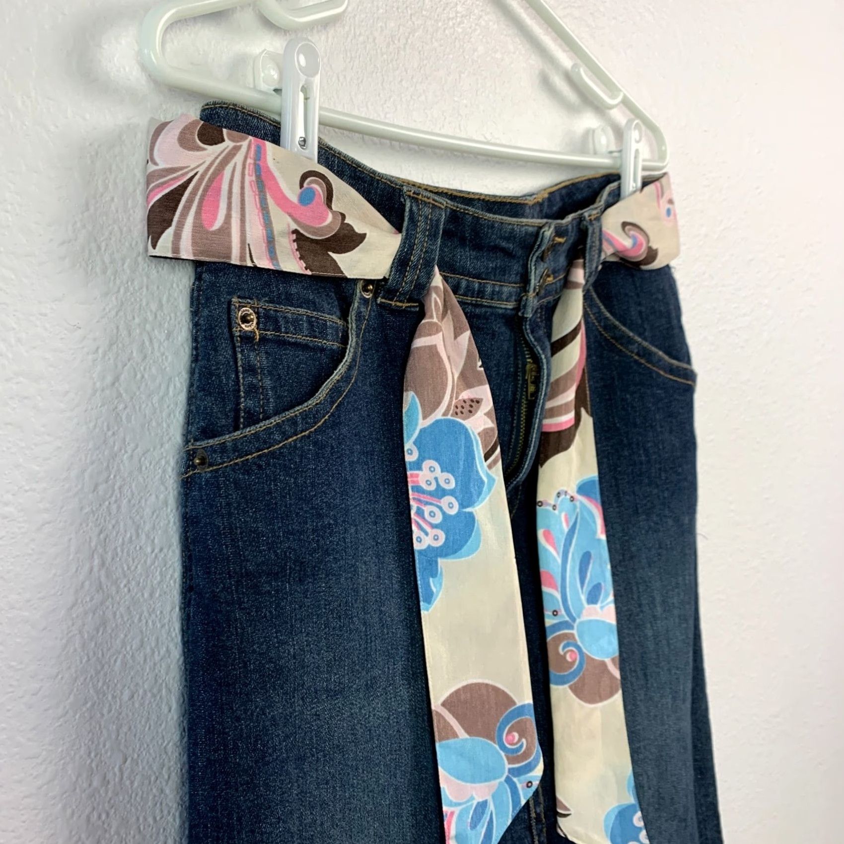 Vintage VINTAGE 90s St John's Bay Denim Midi Skirt Size 4 Blue Dark Wash Stretch Jeans Skirt Women's Size 27" / US 4 / IT 40 - 2 Thumbnail