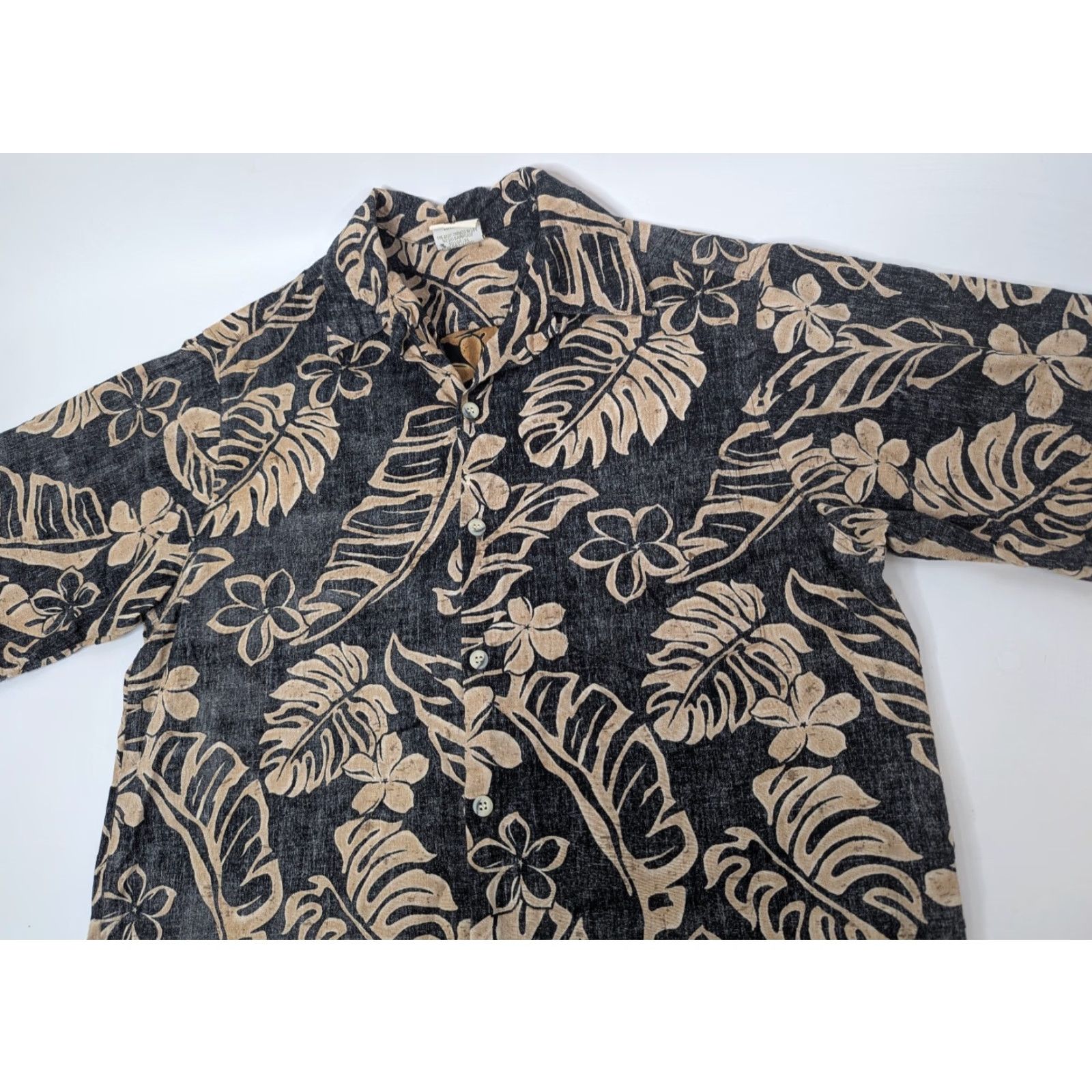 Vivobarefoot VTG Go Barefoot Shirt Men's M Beige Palm Hawaiian Aloha Floral Short Sleeve Button-Up Collared Pocket Tropical 100% Cotton Size US M / EU 48-50 / 2 - 5 Thumbnail