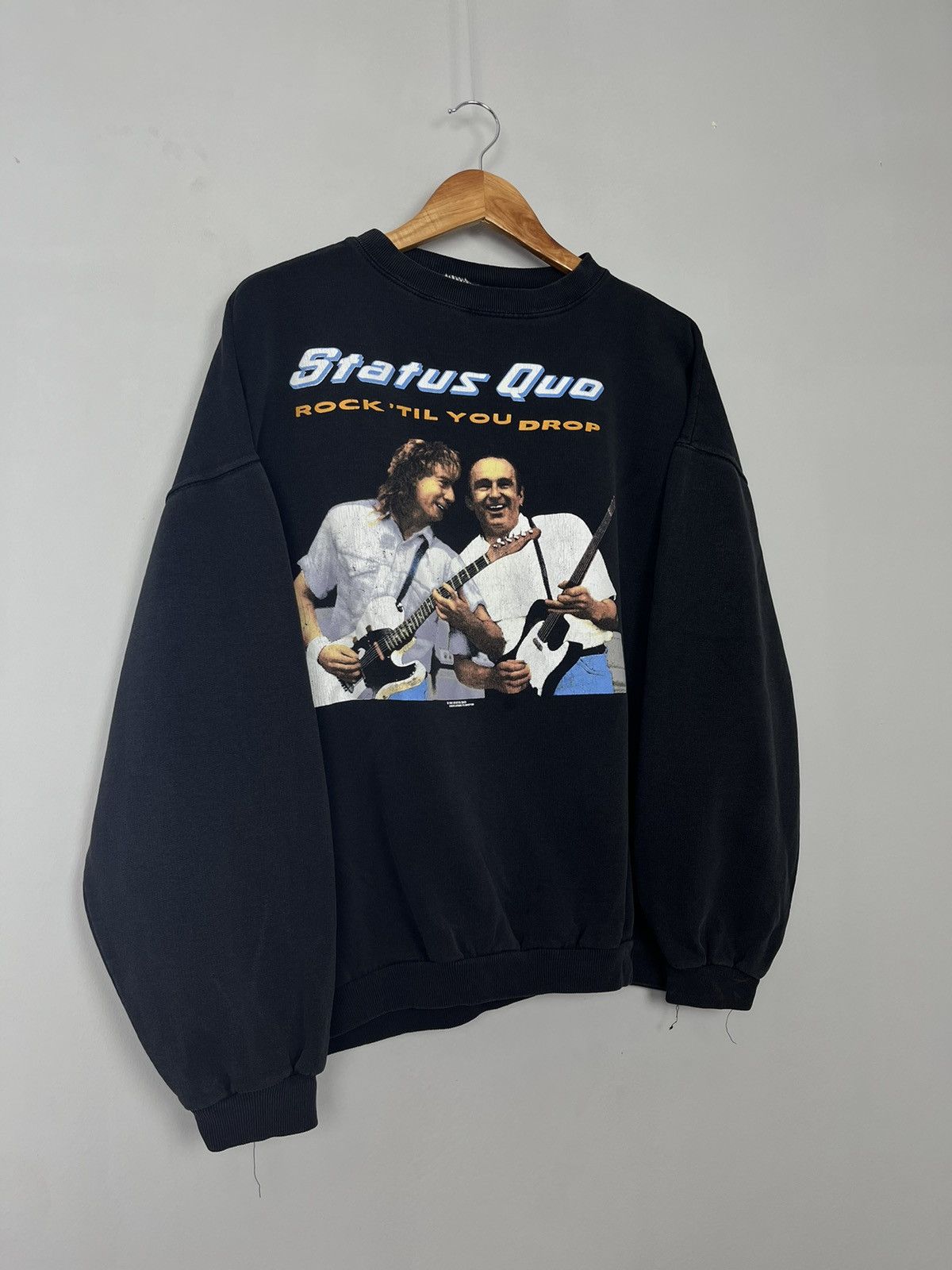 Band Tees × Vintage Status Quo Rock Til` You Drop Vintage 1991 Sweatshirt Size US XL / EU 56 / 4 - 4 Thumbnail