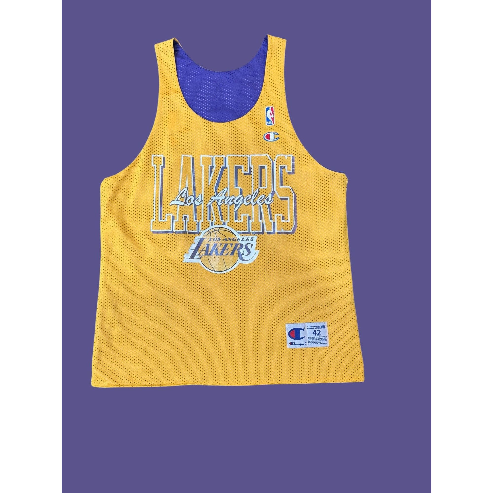 Champion 90s Los Angeles Lakers Reversible Jersey Size US XS / EU 42 / 0 - 3 Thumbnail