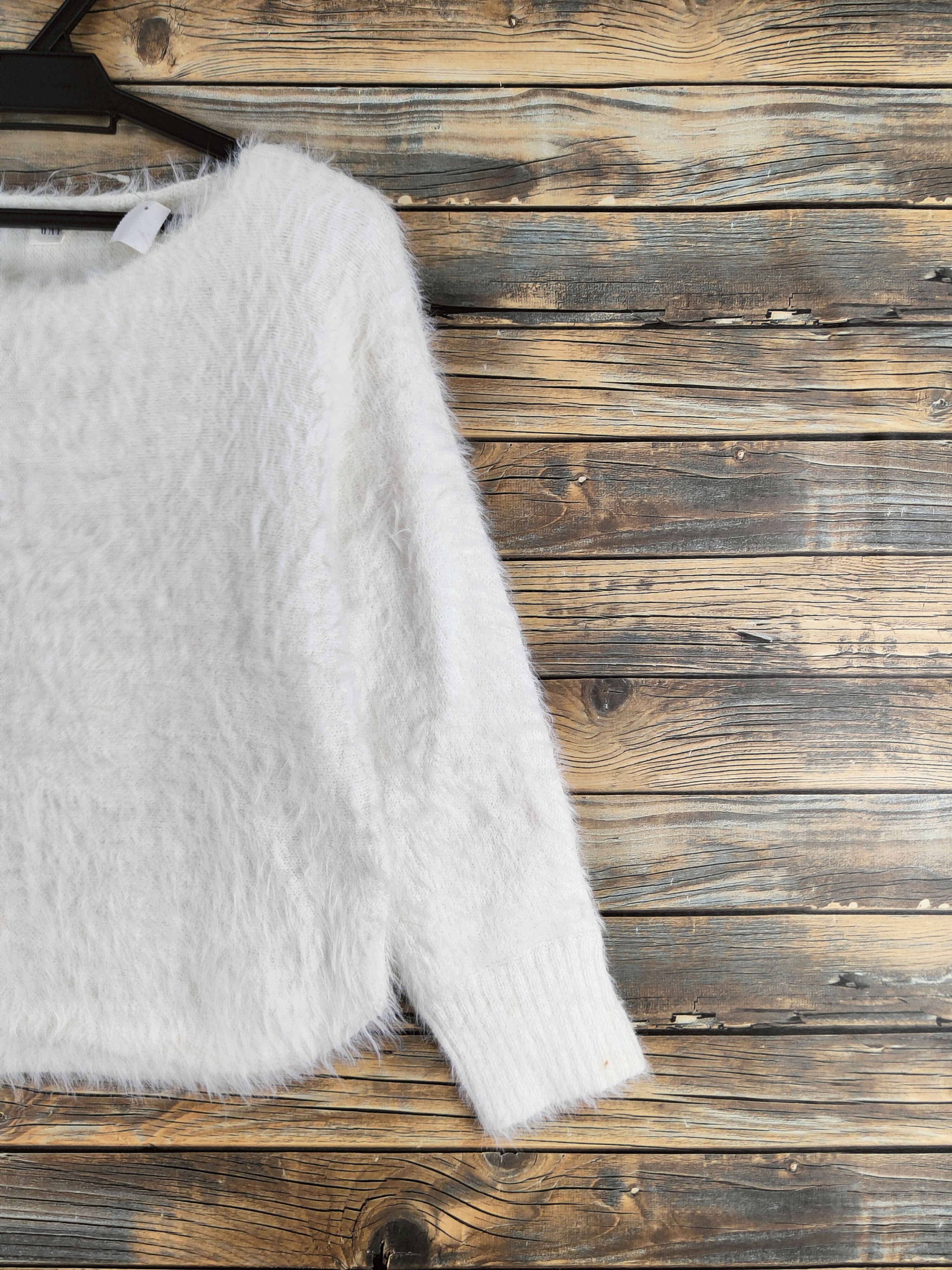 Gap DL Gap White Fur shaggy Mohair Knitwear #46-531 Size XS / US 0-2 / IT 36-38 - 5 Thumbnail