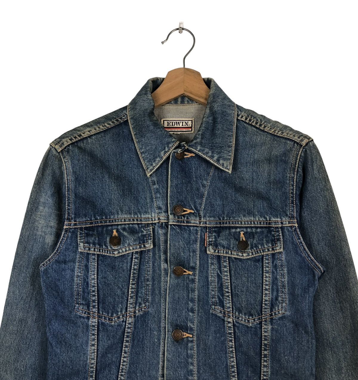 Japanese Brand 🔥VINTAGE CROPPED DENIM TRUCKER JACKET EDWI Size US M / EU 48-50 / 2 - 3 Thumbnail