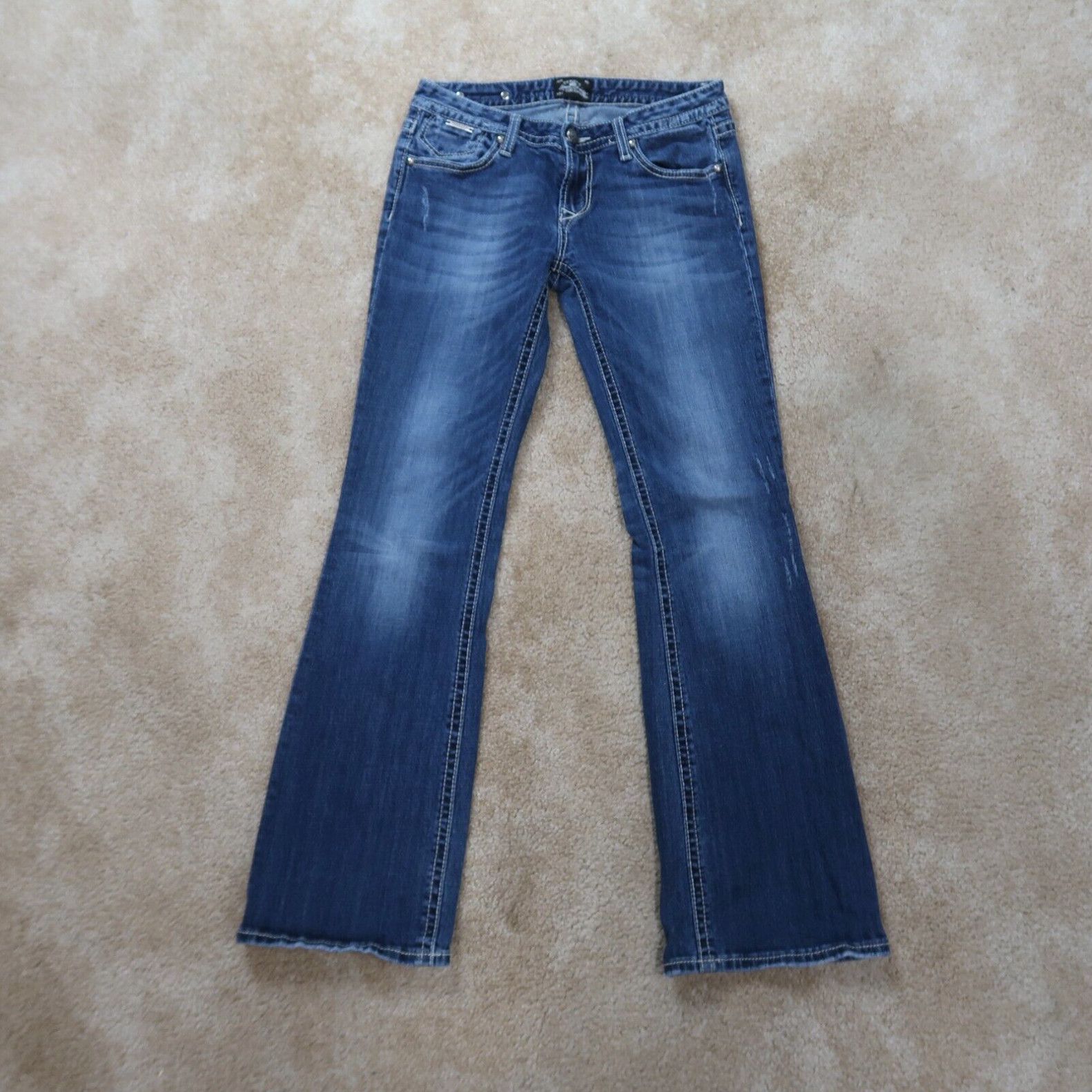 Jeans Bootcut Express Femme Taille 2L - Occasion En Très Bon état, Couleur Bleue Classique