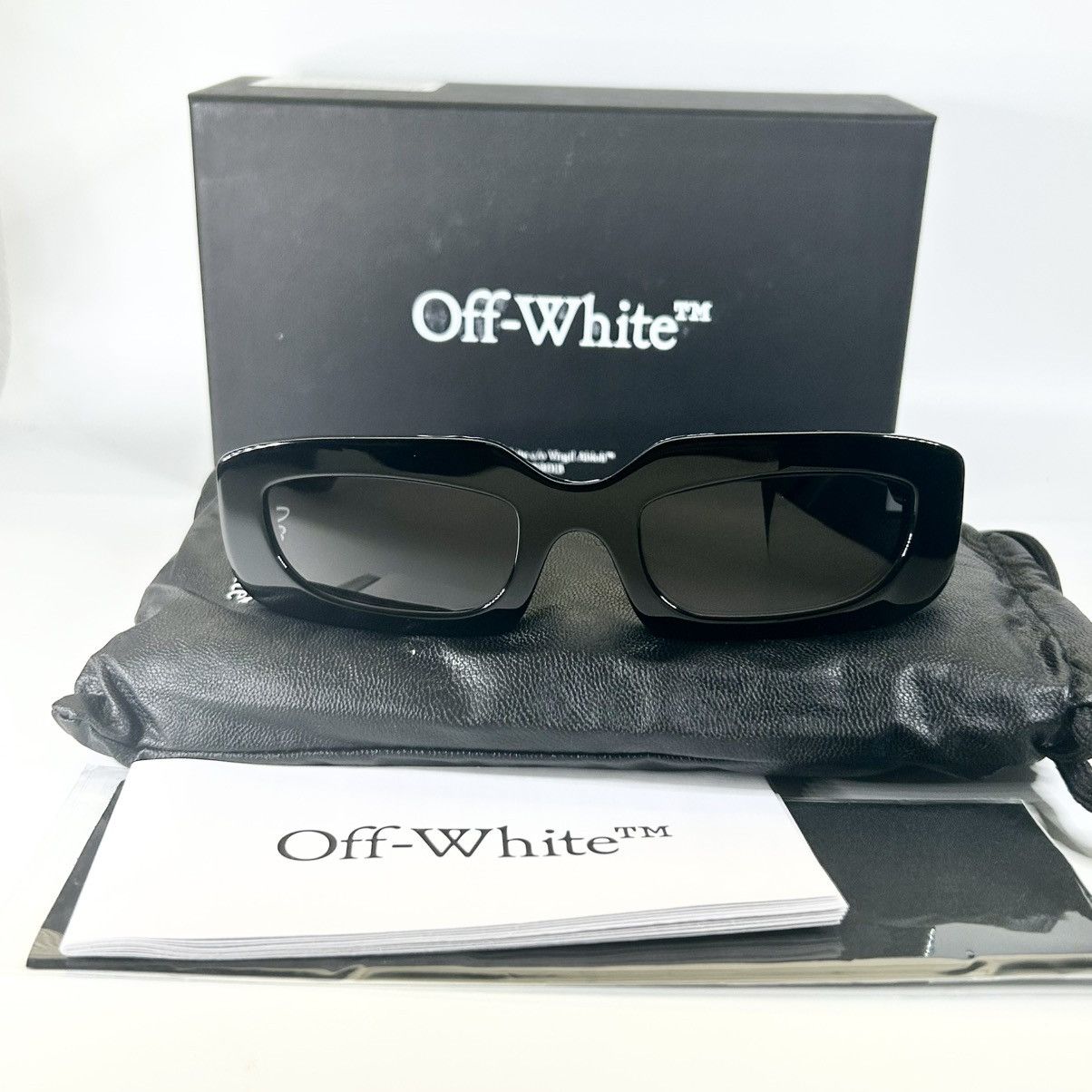 Off-White New Pair of Off-White 52mm Renton Rectangle Sunglass Size ONE SIZE - 1 Thumbnail