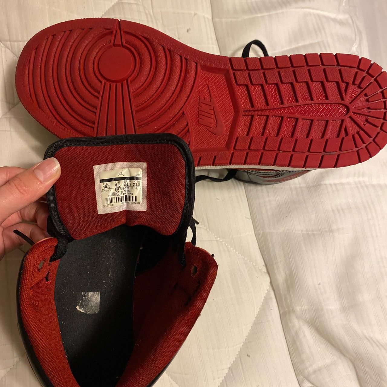 Jordan Brand × Nike Jordan 1 black red Size US 10.5 / EU 43-44 - 4 Thumbnail