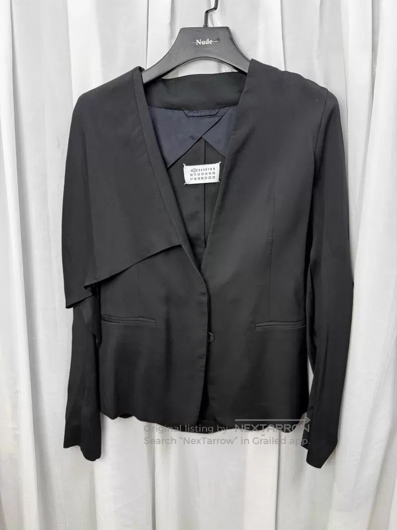 Maison Margiela Maison Margiela Collarless scarf shawl blazer| Size XS / US 0-2 / IT 36-38 - 1 Thumbnail