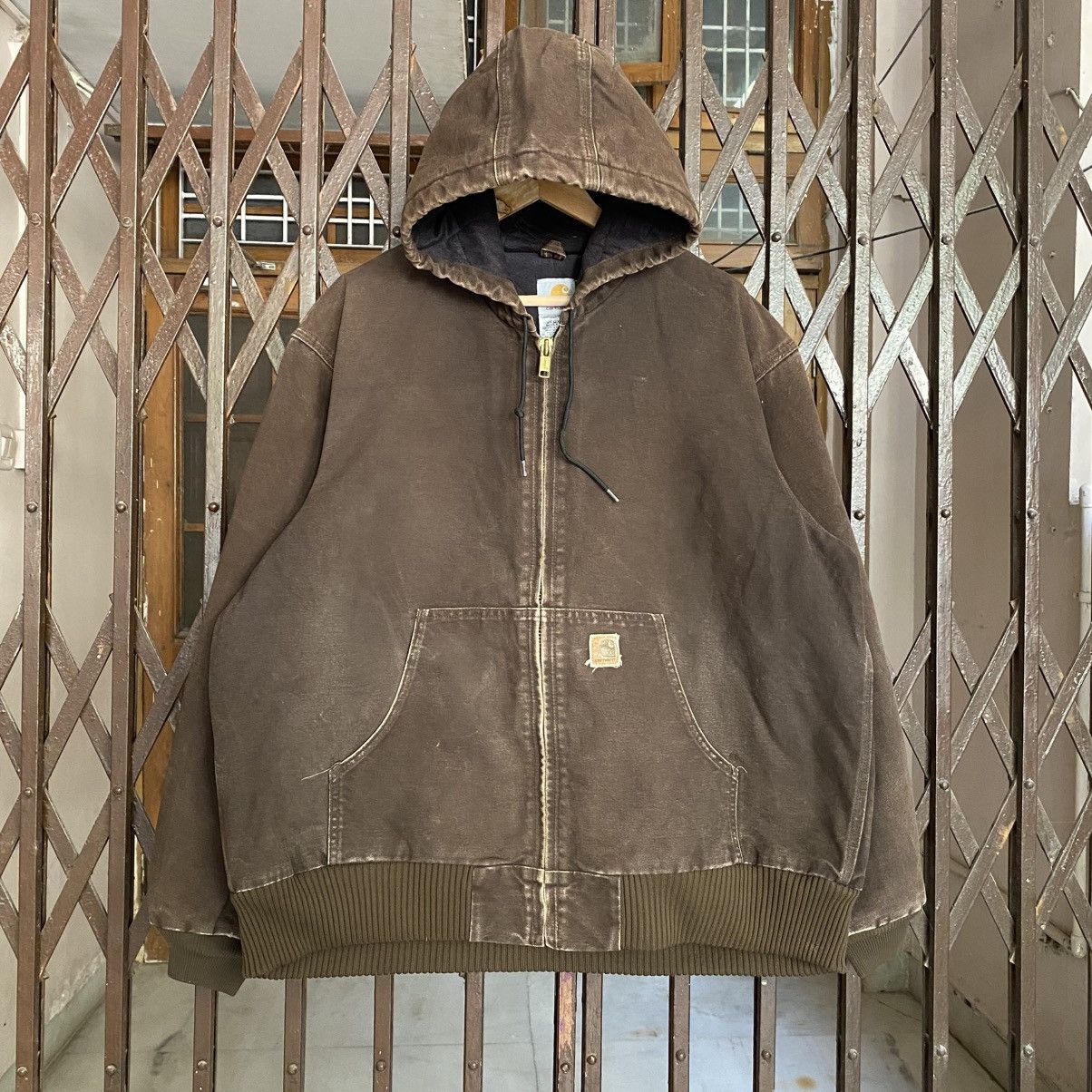 Carhartt Vintage Carhartt Brown Active Hooded Jacket Size US XL / EU 56 / 4 - 1 Thumbnail