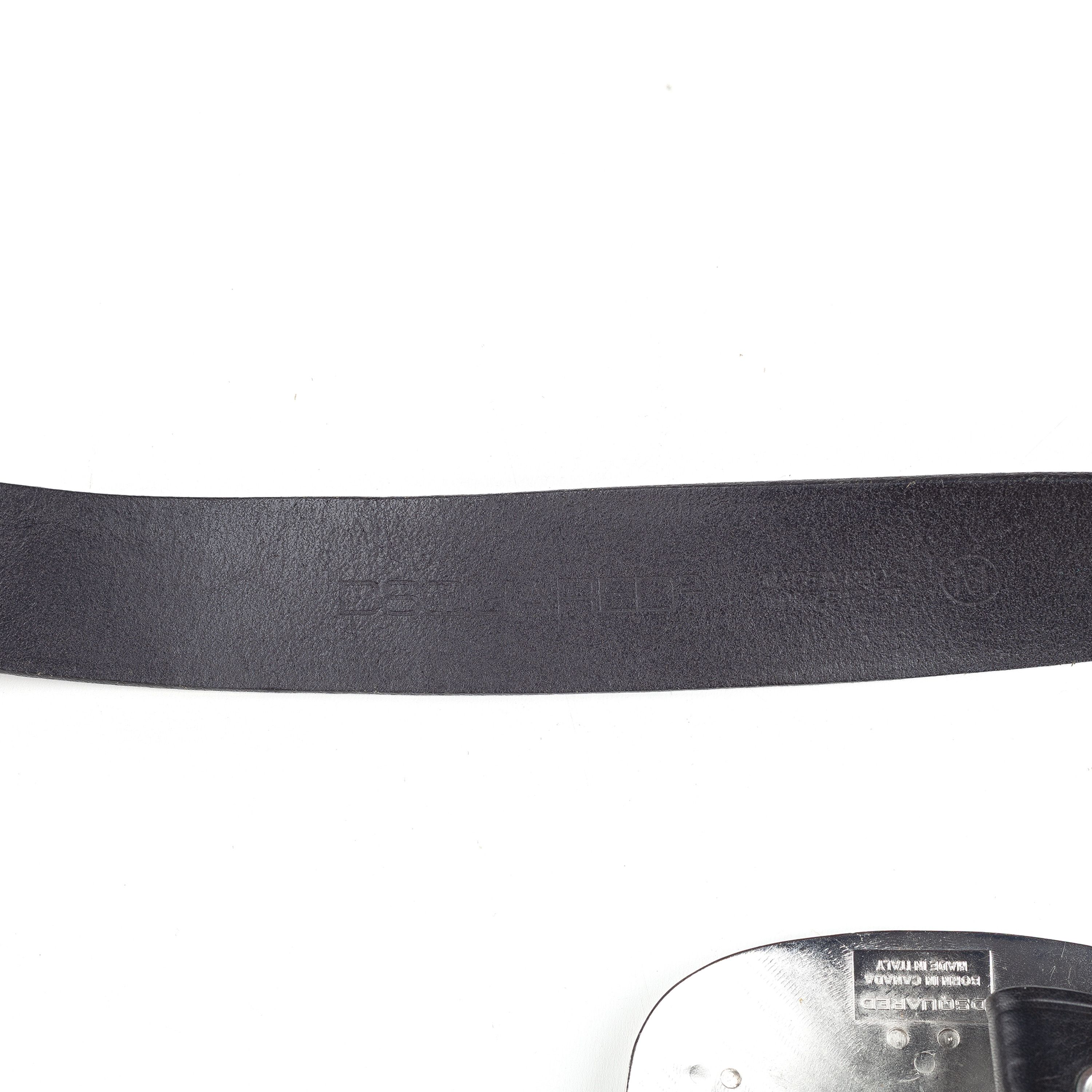 Dsquared2 DSQUARED2 Vintage Black Leather Metallic Belt Size ONE SIZE - 5 Thumbnail