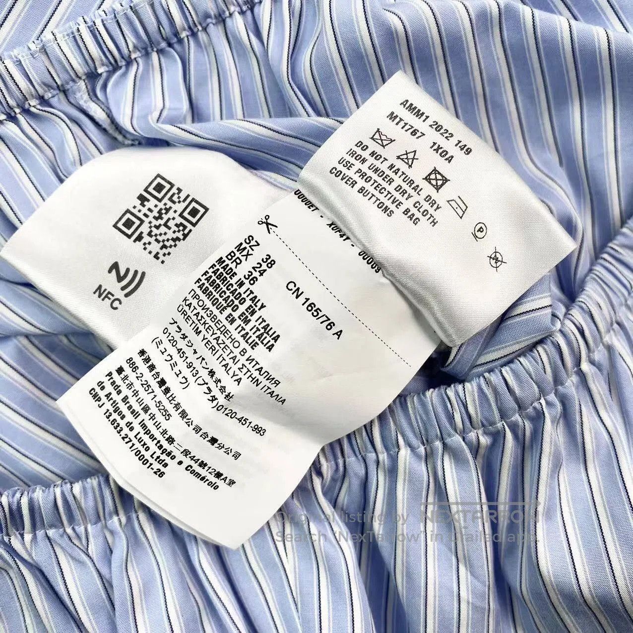 Miu Miu Miu Miu Letter logo striped short sleeves| Size XS / US 0-2 / IT 36-38 - 4 Thumbnail