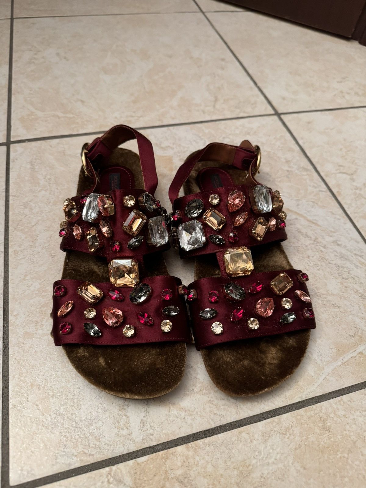 Dolce & Gabbana Dolce & Gabbana Crystal Flat Sandals Size US 7 / IT 37 - 8 Thumbnail