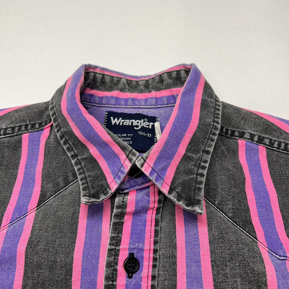 Vintage × Wrangler Wrangler Brushpopper Shirt 15.5 33 Pink Purple Western Rodeo Size US M / EU 48-50 / 2 - 4 Thumbnail