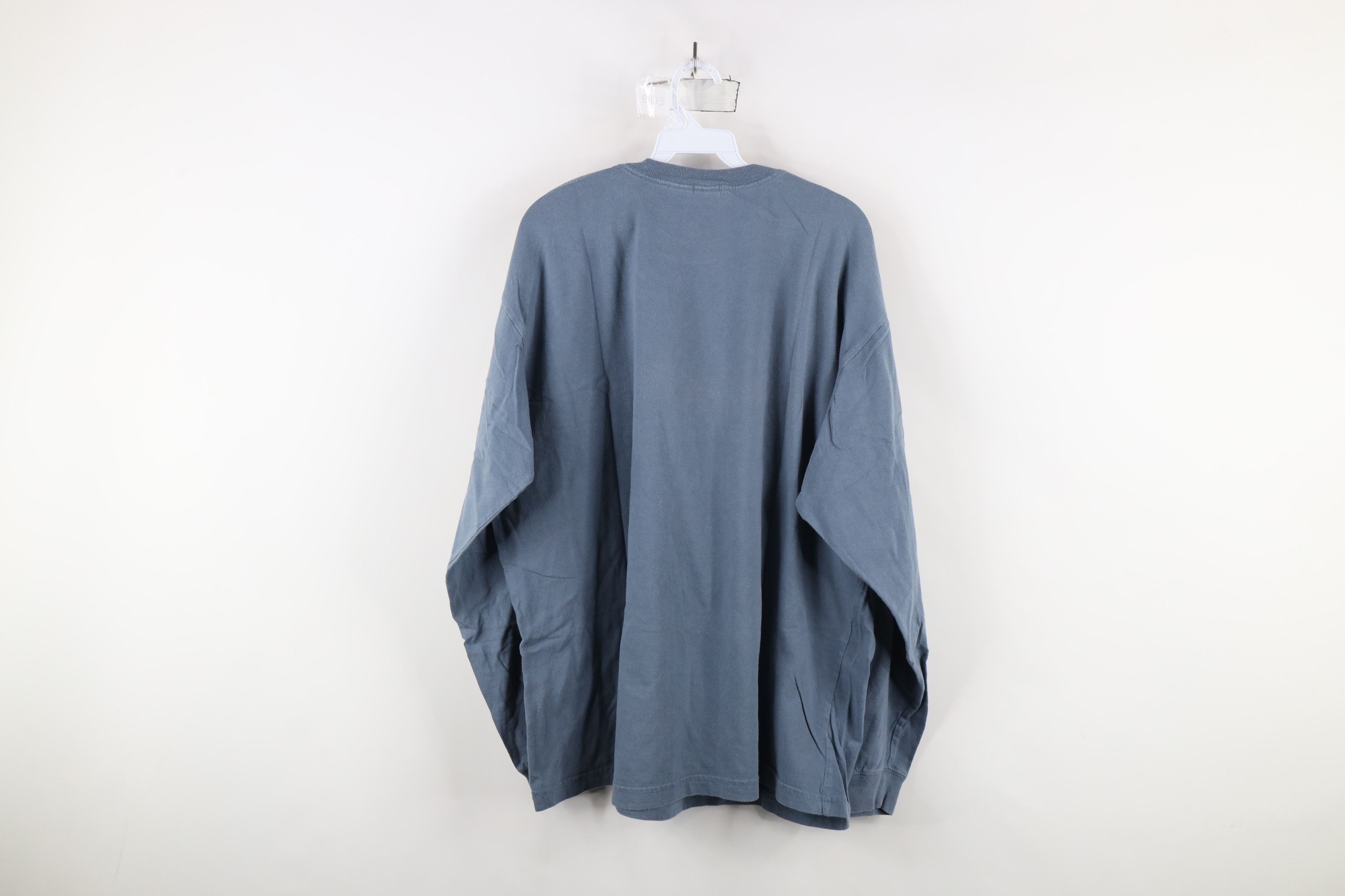 Vintage Vintage 90s Streetwear Blank Long Sleeve T-Shirt Blue Cotton Size US XL / EU 56 / 4 - 7 Thumbnail