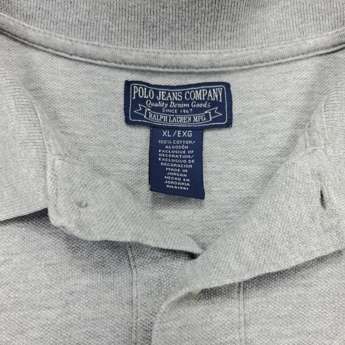Ralph Lauren Polo Jeans Company Shirt Mens XL Gray Cotton American Flag RL Logo Rugby Shirt Size US XL / EU 56 / 4 - 7 Thumbnail