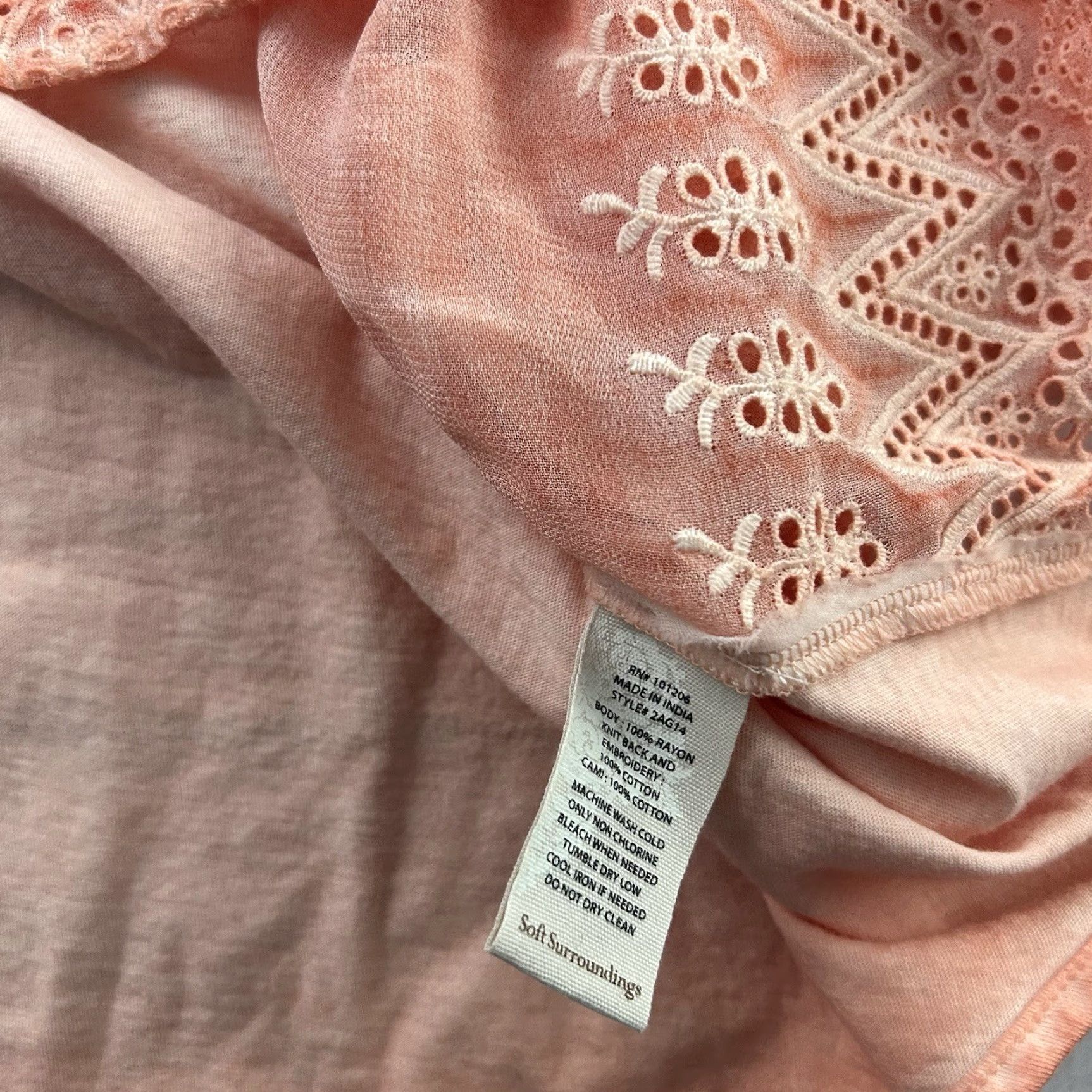 Soft Surroundings Soft Surroundings Shirt Women's Medium Orange Button-Up Long Sleeve Watercolor Family? Size M / US 6-8 / IT 42-44 - 5 Thumbnail