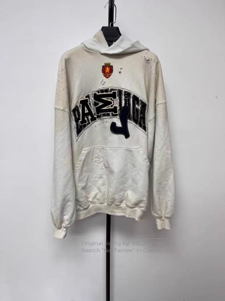 Balenciaga Balenciaga Letter Printed Hooded Long Sleeve Sweater Size US S / EU 44-46 / 1 - 1 Thumbnail