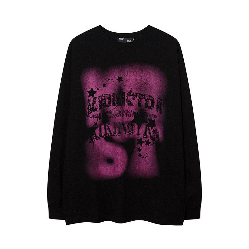 Japanese Brand Men's oversized loose graffiti letter long-sleeved T-shirt Size US M / EU 48-50 / 2 - 2 Thumbnail