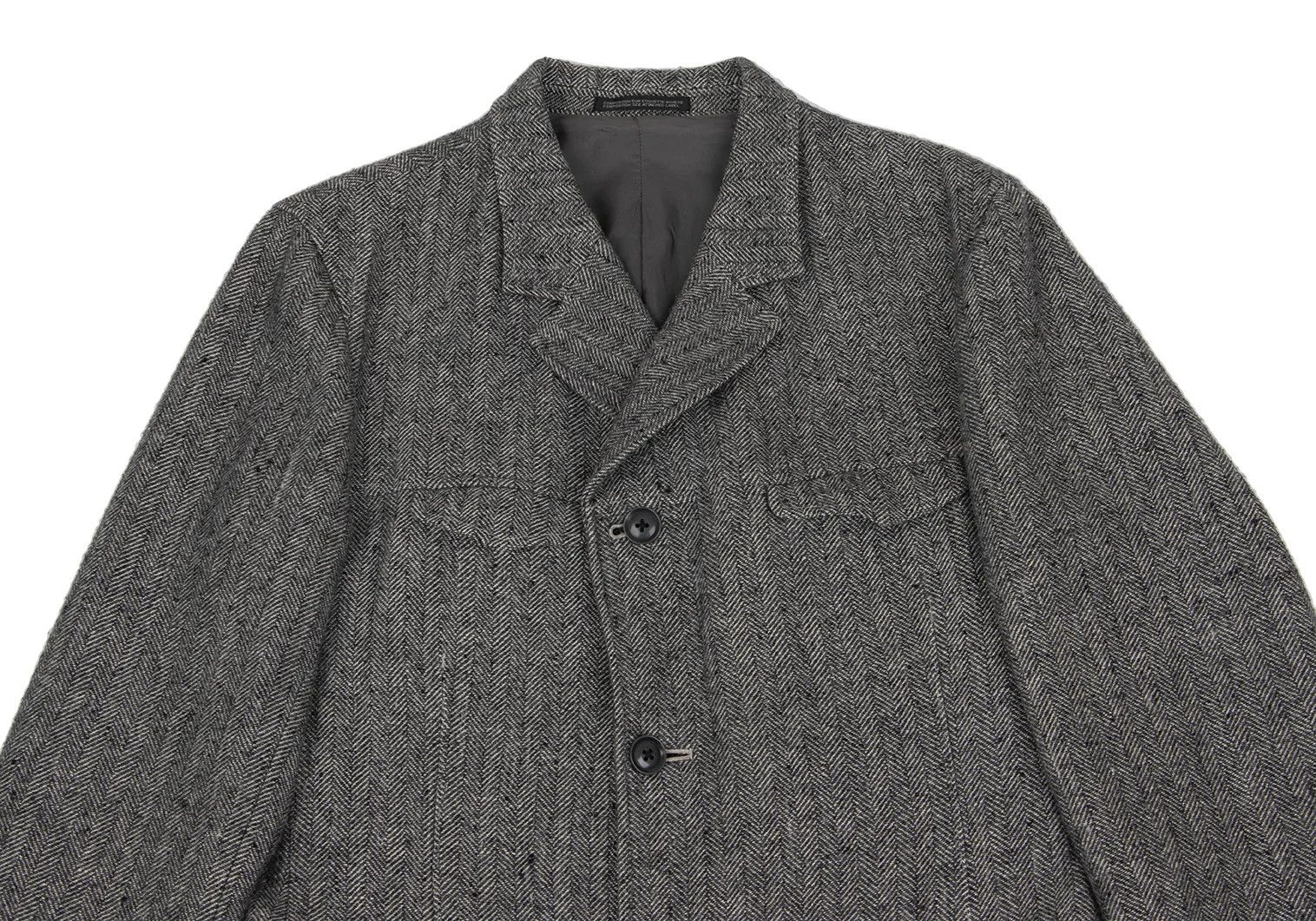 Yohji Yamamoto Yohji Yamamoto Wool Linen Herringbone Jacket Size US L / EU 52-54 / 3 - 2 Thumbnail