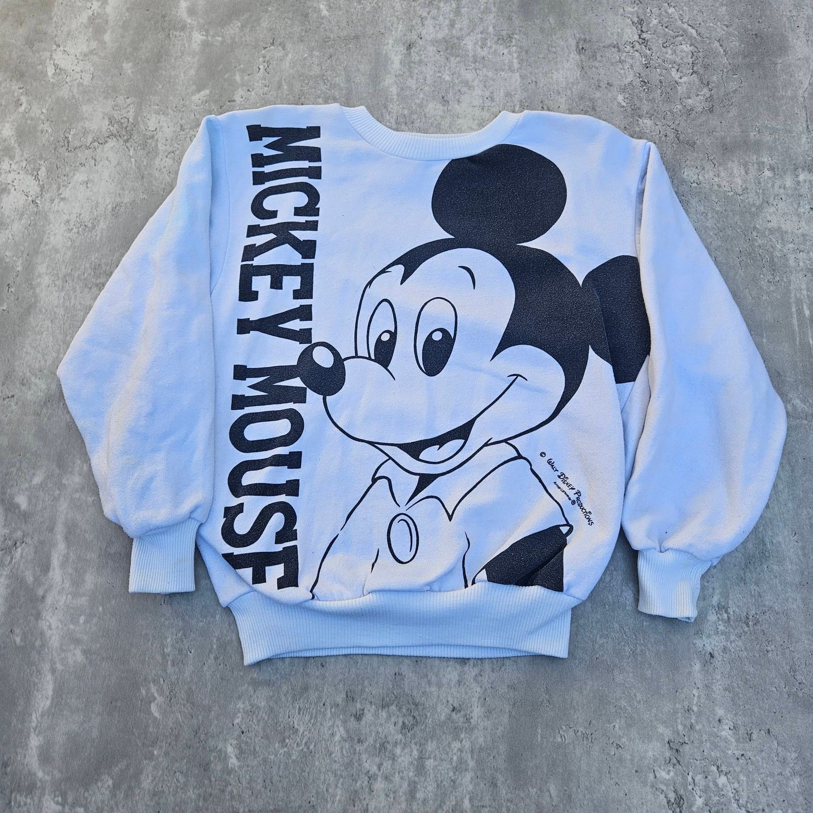 Disney Vintage 90' Mickey Mouse AOP Sweatshirt White Women's Small Size S / US 4 / IT 40 - 1 Thumbnail