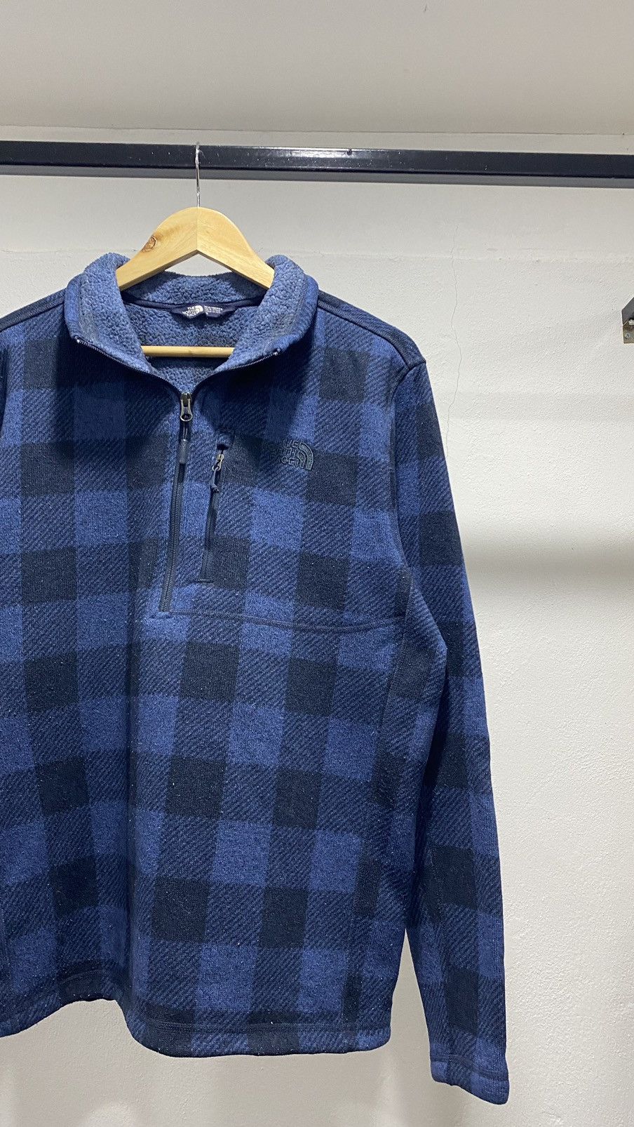 The North Face × Vintage The North Face Halfzipper Checkered Sweater Size US L / EU 52-54 / 3 - 3 Thumbnail