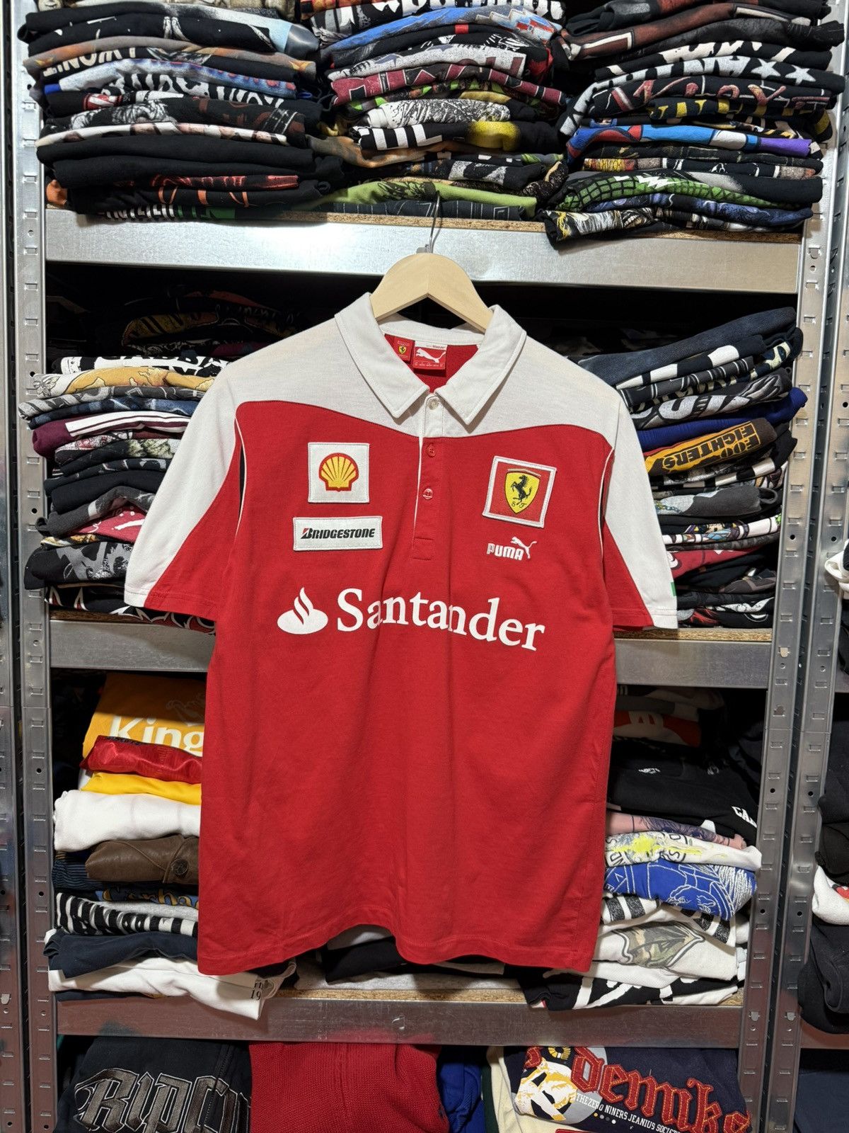 Ferrari Vintage Puma Ferrari Scuderia Firelli Santander F1 Polo Tee Size US M / EU 48-50 / 2 - 1 Thumbnail