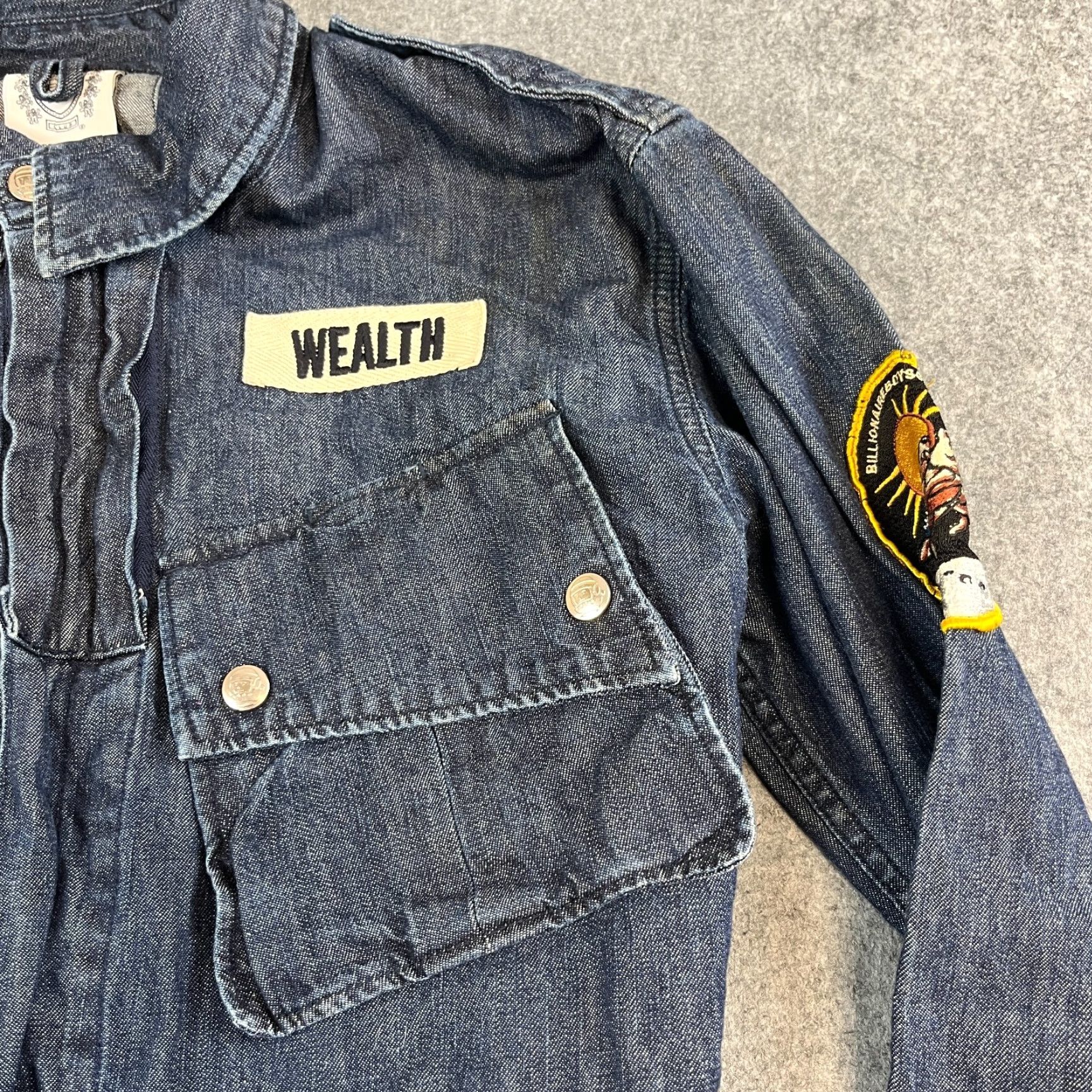 Billionaire Boys Club Billionaire Boys Club Mens Denim Jacket Large Military Style Patches Japan Made Jacket Size US L / EU 52-54 / 3 - 7 Thumbnail